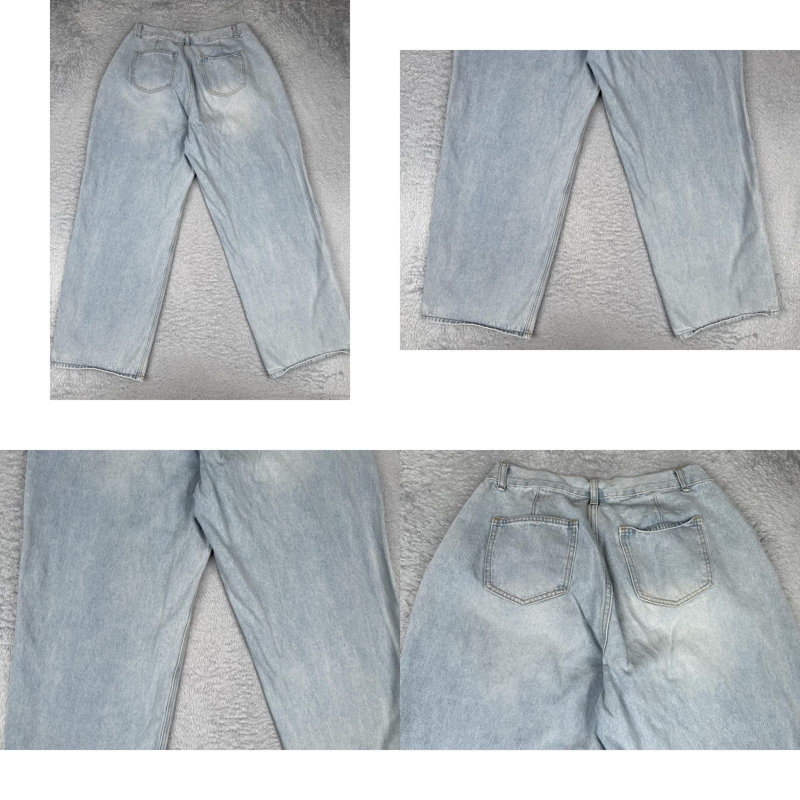 Vintage böhme Jeans Womens M Blue High Rise Wide Leg Relaxed Denim Light Wash 29x30 Jeans Womens M Blue Light Wash Wide-Leg Bohemian Vintage: No Size 32" / US 10 / IT 46 - 10 Thumbnail