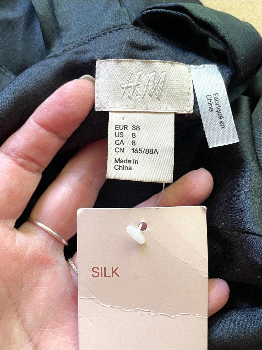 H&M Black Silk Halter Top w/ Bubble Hem - Medium, New w/ Tags Size M / US 6-8 / IT 42-44 - 5 Thumbnail