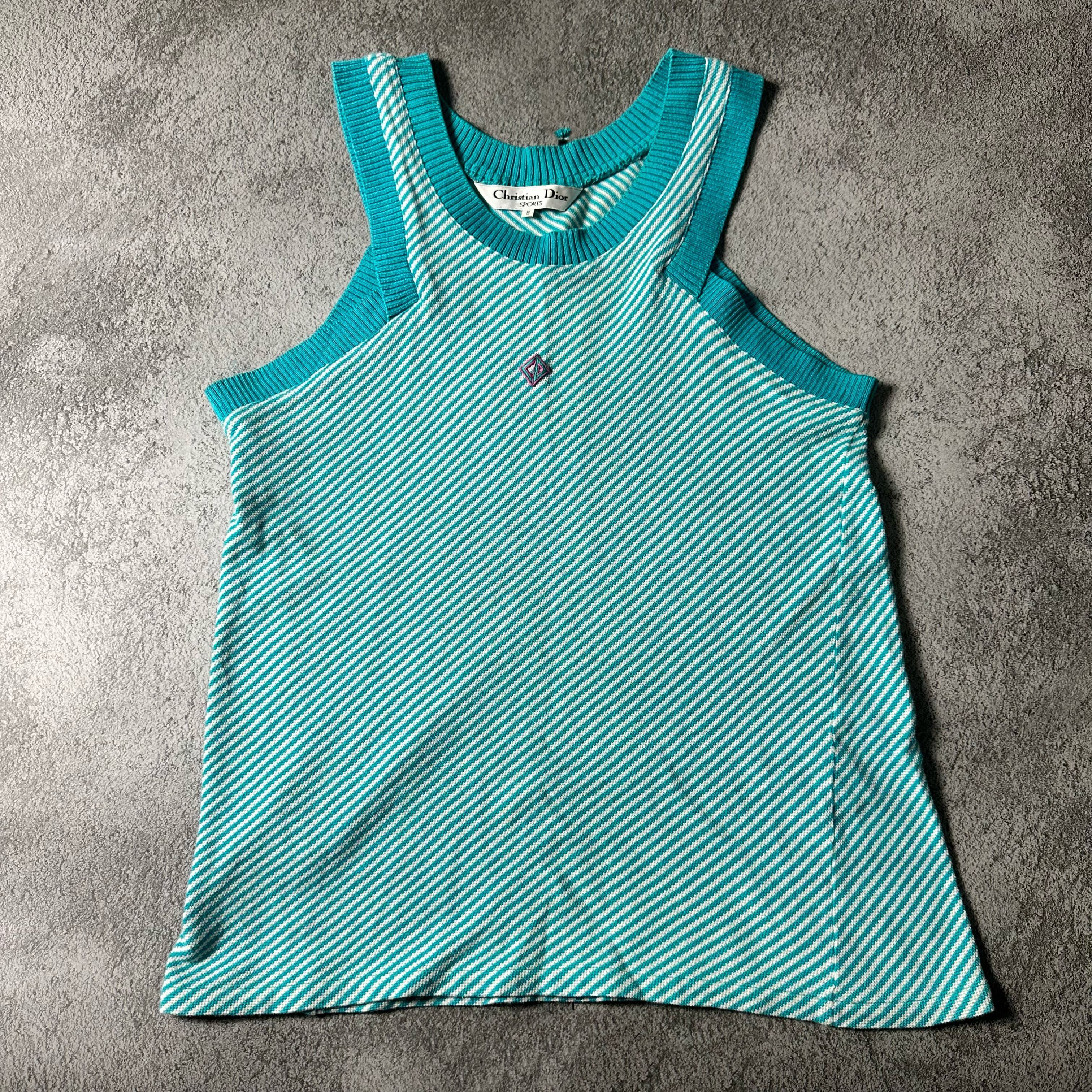 Dior Christian Dior Sports Tortoise Blue Knitted Tank Top Size S / US 4 / IT 40 - 1 Thumbnail