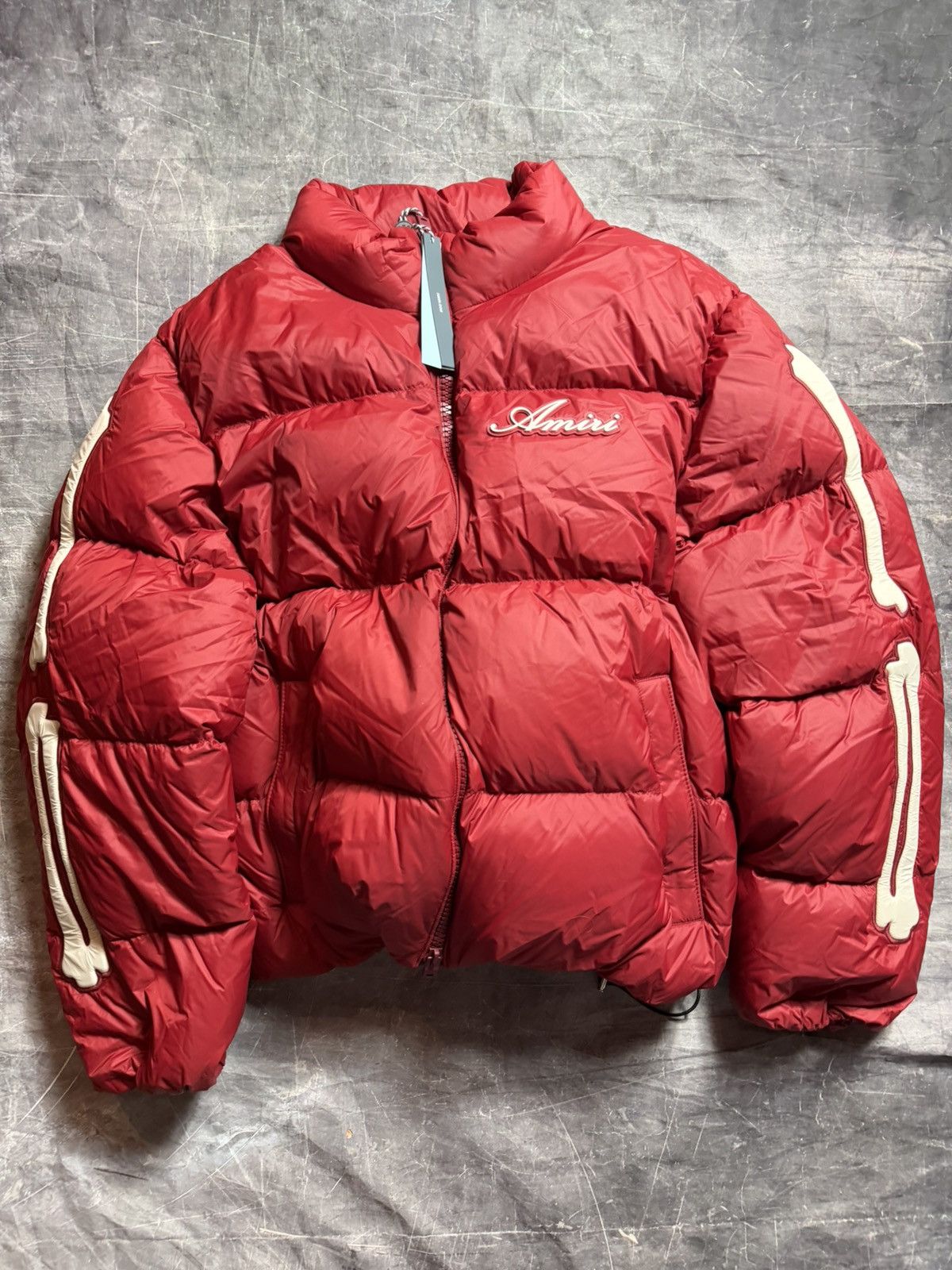 Amiri Amiri Bones Down Puffer Jacket in Deep Red Size US XL / EU 56 / 4 - 1 Thumbnail