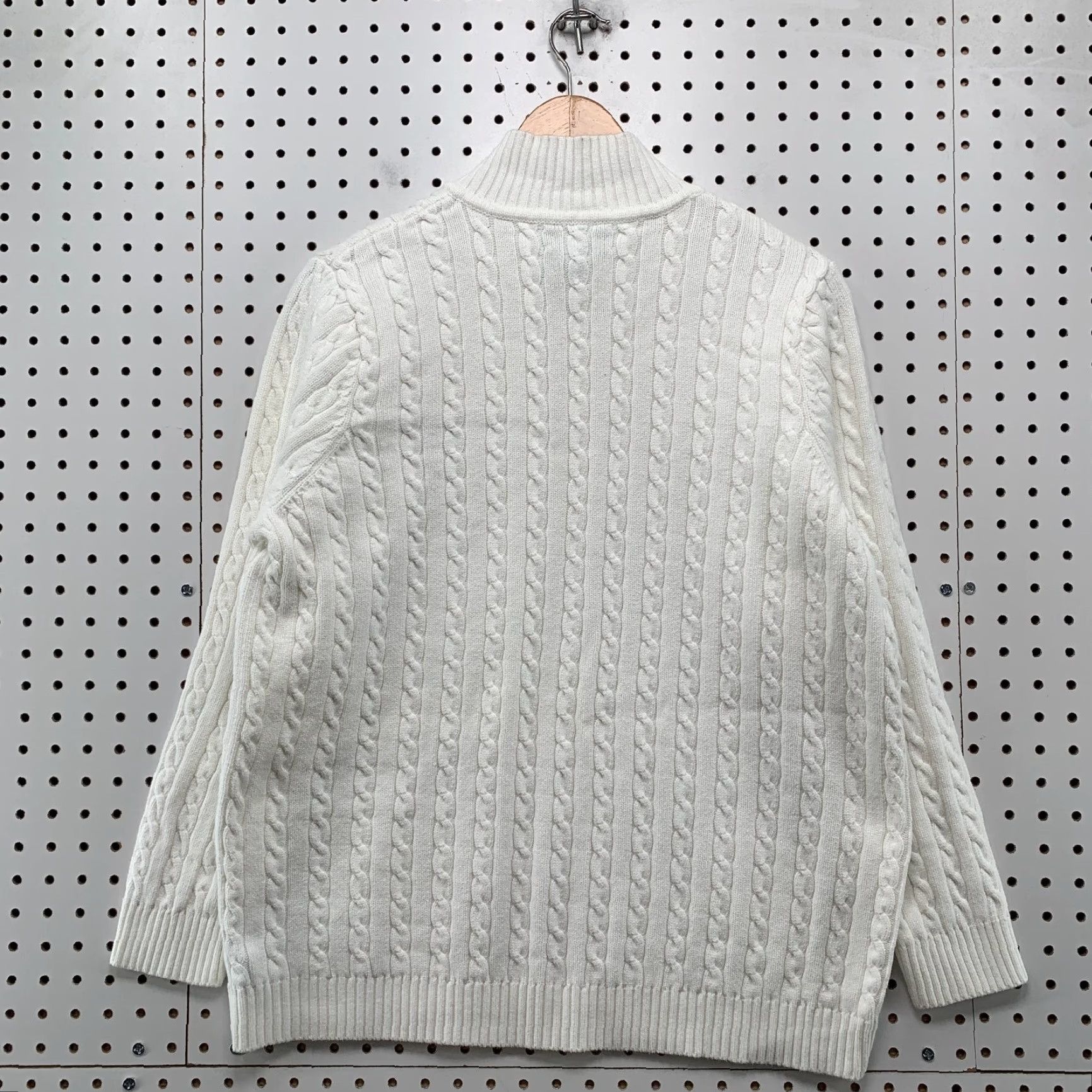 Ralph Lauren Lauren Ralph Lauren Sweater Womens Plus 1X White Cable Knit 1/4 Zip Pullover Size XL / US 12-14 / IT 48-50 - 2 Thumbnail
