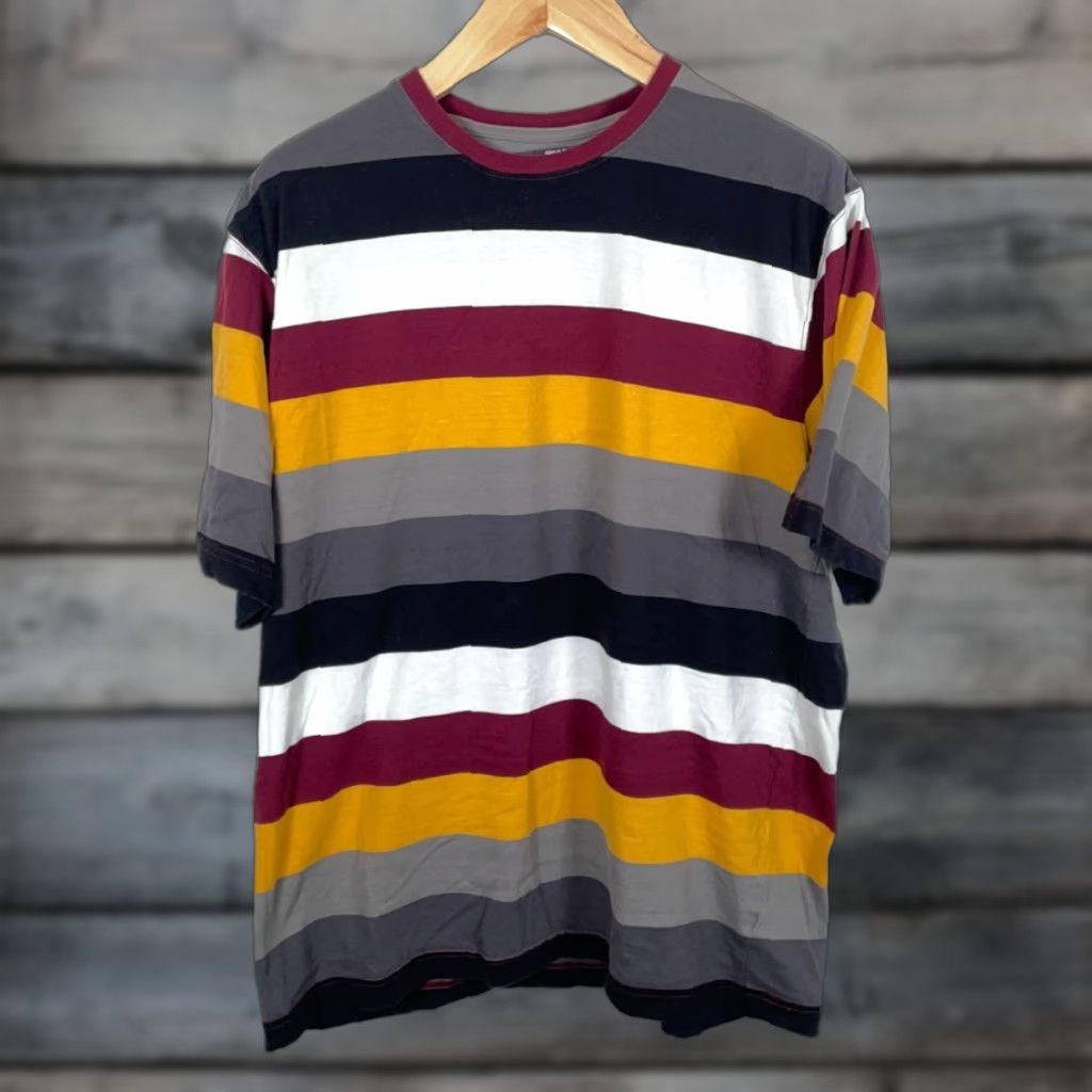 Etro FALLS CREEK Y2K Striped T-Shirt Adult XL Gray Black Yellow Retro Punk Mens Size US XL / EU 56 / 4 - 1 Thumbnail