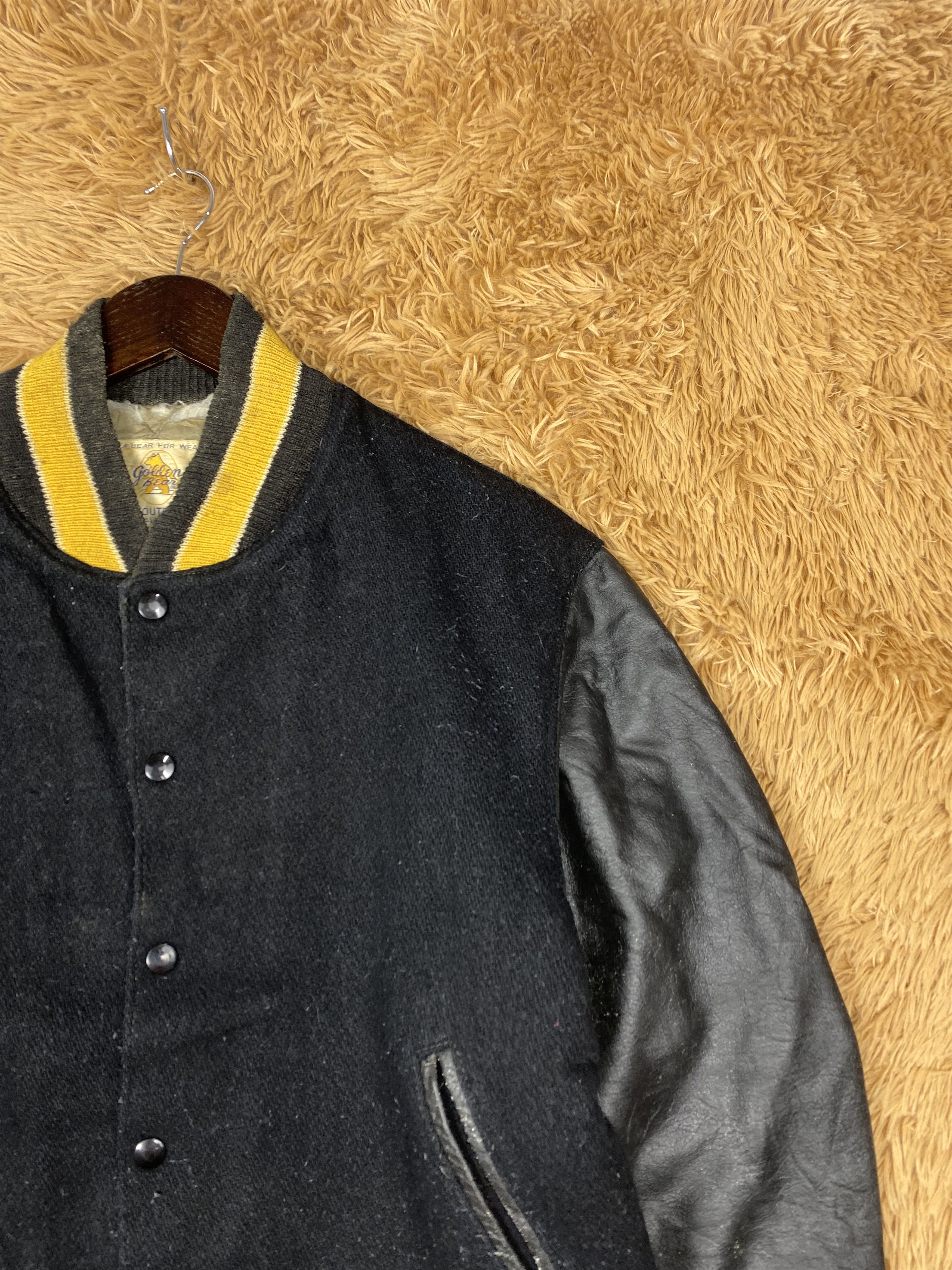 Golden Bear Vintage Golden Bear Sleeve Leather Varsity Jacket DJ0442 Size US M / EU 48-50 / 2 - 3 Thumbnail