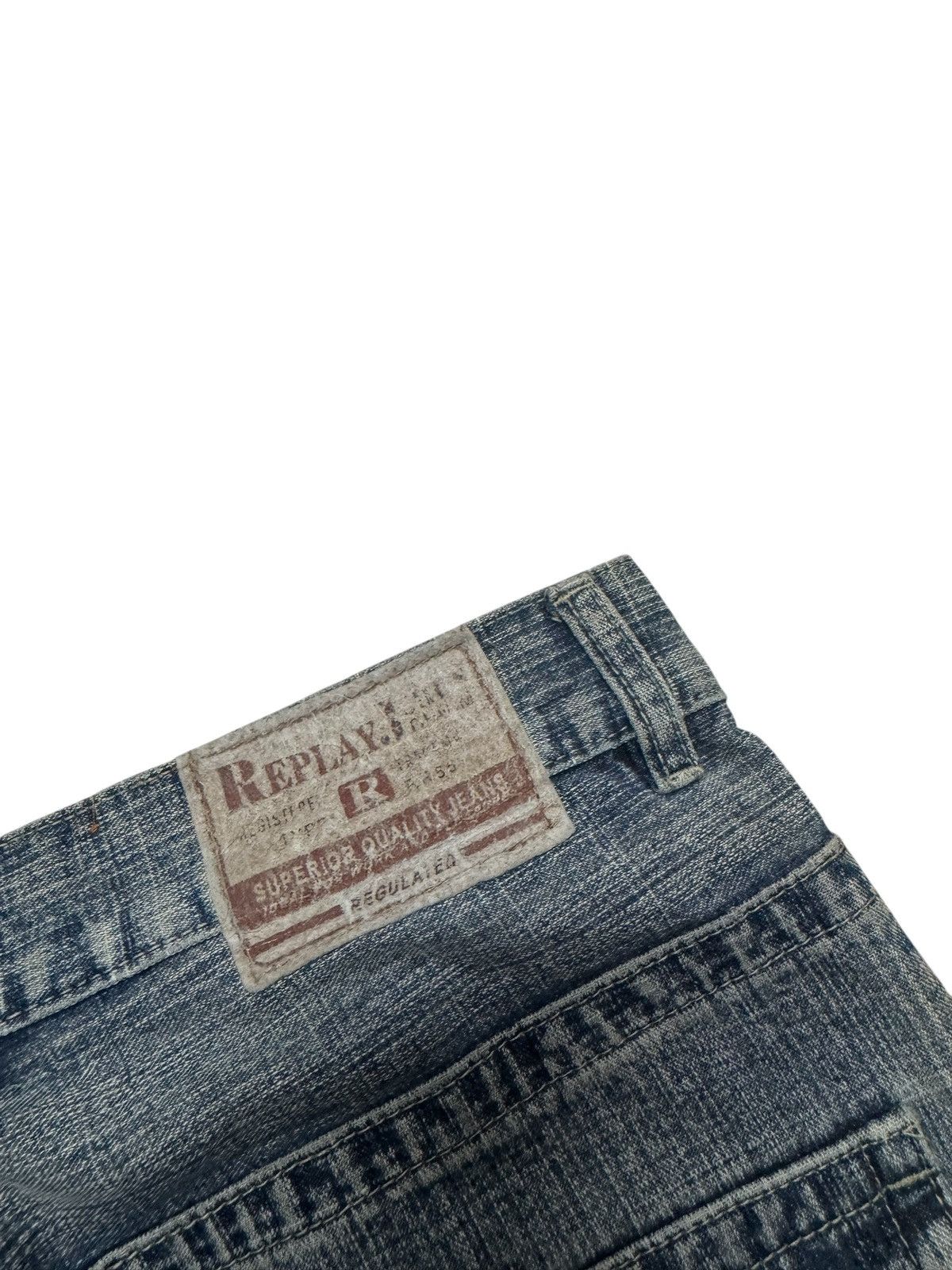 Vintage 💥VINTAGE💥REPLAY BAGGY RUSTY MUD-WASHED BLUE DENIM JEANS Size US 30 / EU 46 - 10 Thumbnail