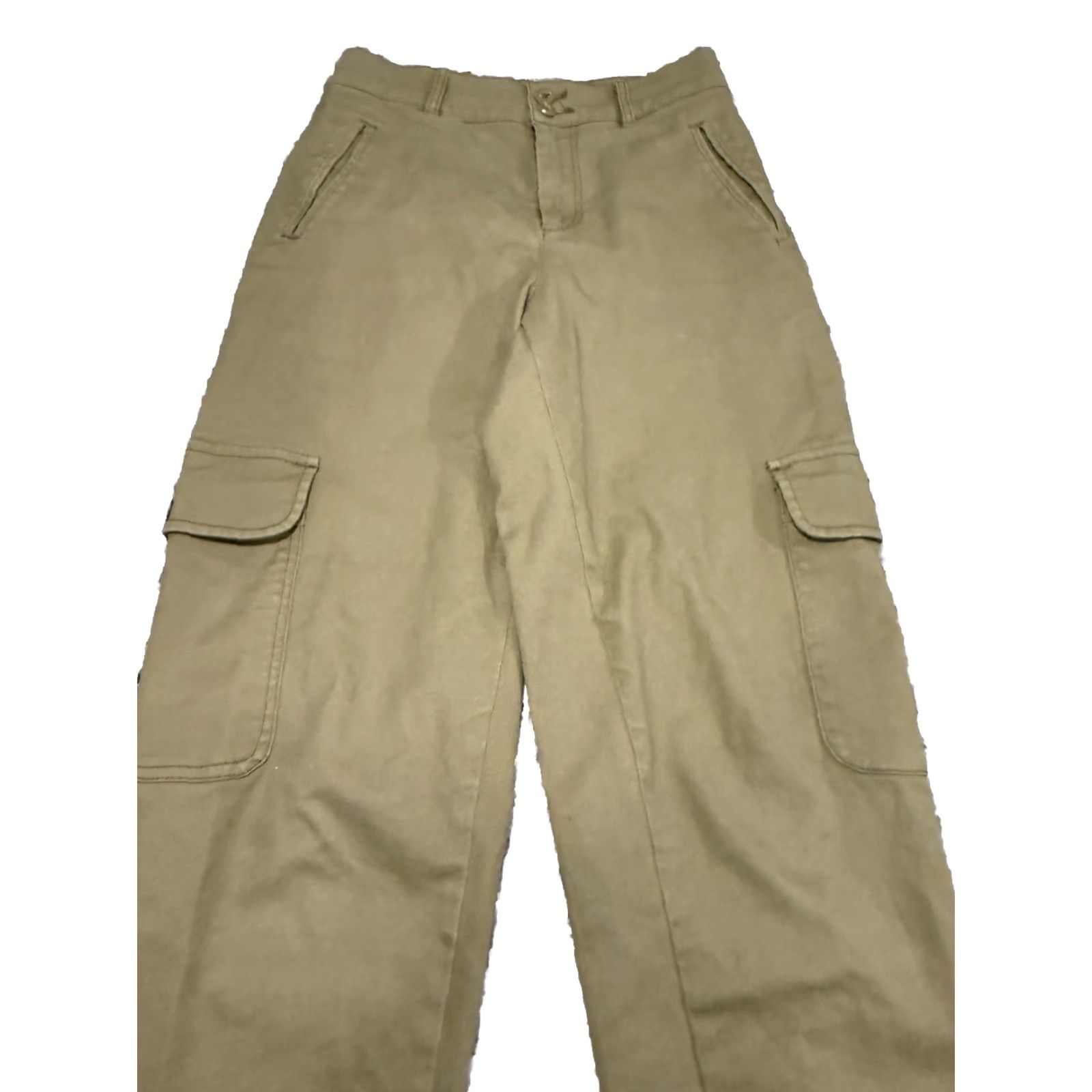 Quince Quince Cargo Pants Womens Green Cotton Blend 26x27.5 Cargo Crop Straight Mens Womens? Size 26" / US 2 / IT 38 - 2 Thumbnail