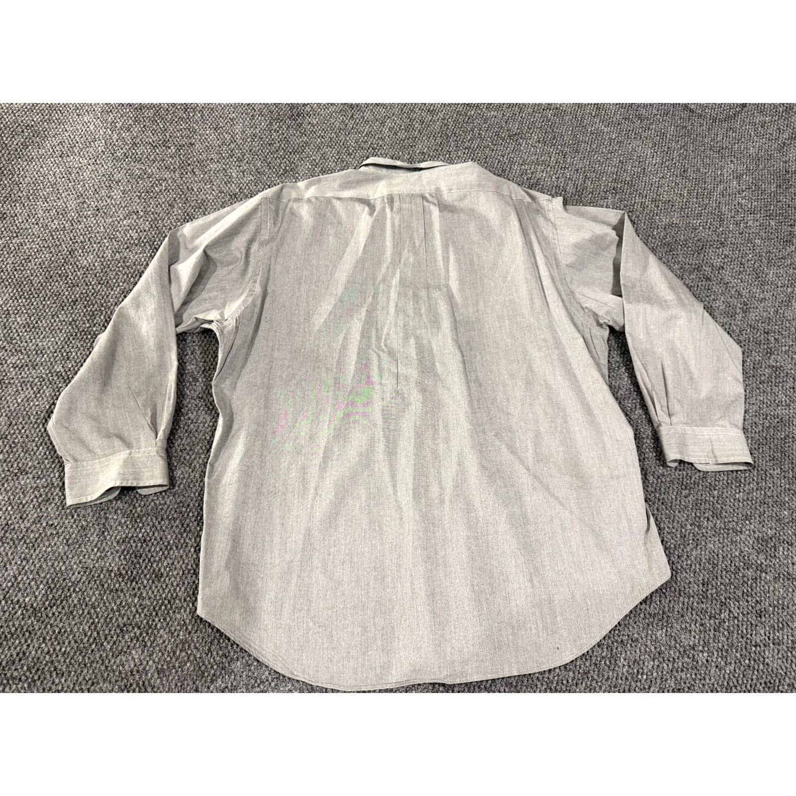 Ralph Lauren Ralph Lauren Dress Shirt Mens 17 Gray Long Sleeve Yarmouth Classic Fit Shirt Boys? Size 46R - 6 Thumbnail