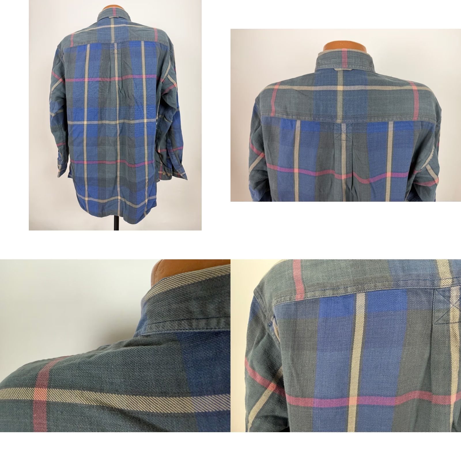 Timberland VINTAGE Timberland Shirt Men M Blue Plaid 90s Flannel Midweight Cotton Button-Up Size US M / EU 48-50 / 2 - 8 Thumbnail