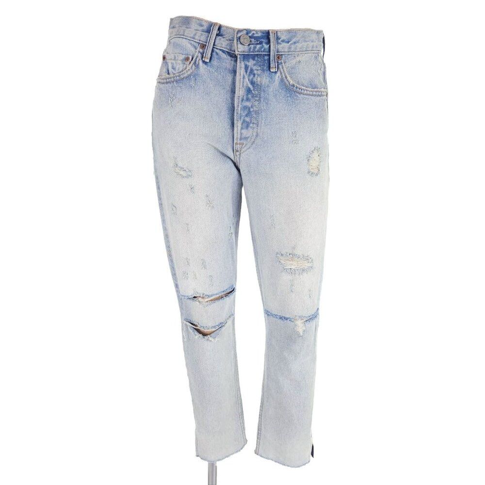 GRLFRND GRLFRND Karolina High-Rise Raw Edge Jeans 24 XXS Dont Cry Size 25" / US 0 / IT 36 - 2 Thumbnail