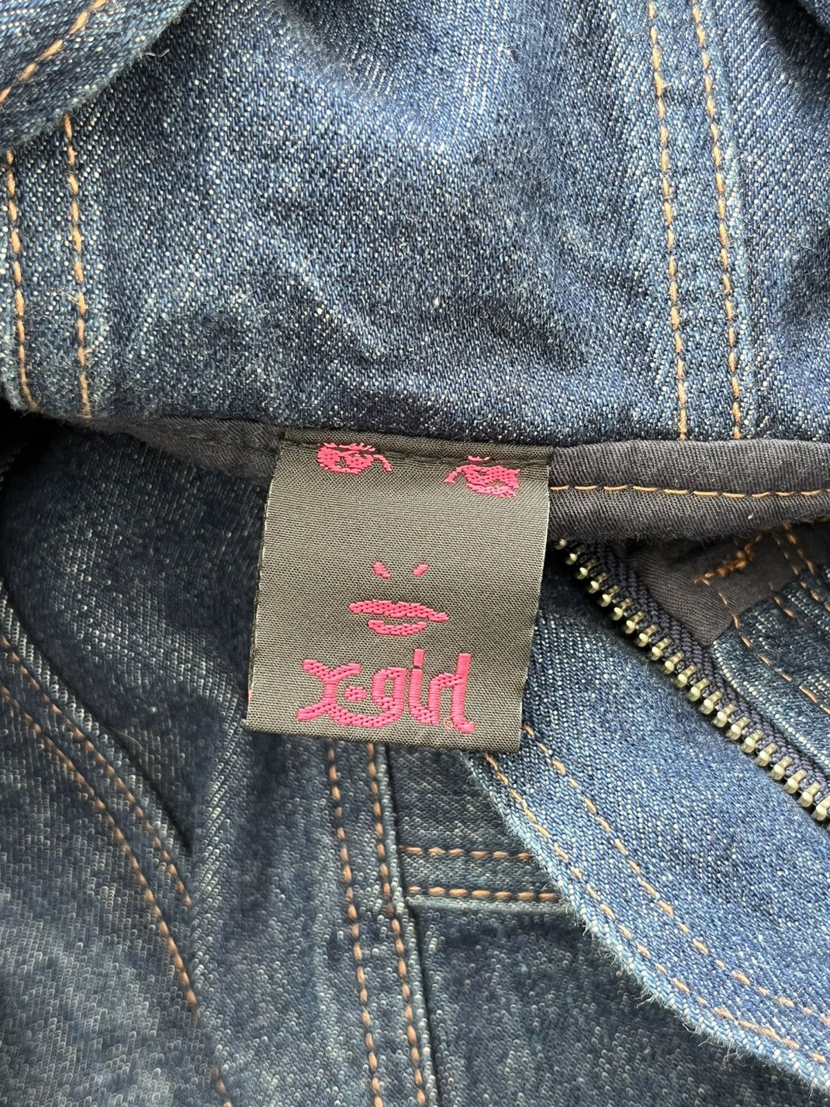 Japanese Brand 💥X-GIRL Bomber Hoodie Denim Jacket /Kapital style Size US XL / EU 56 / 4 - 8 Thumbnail