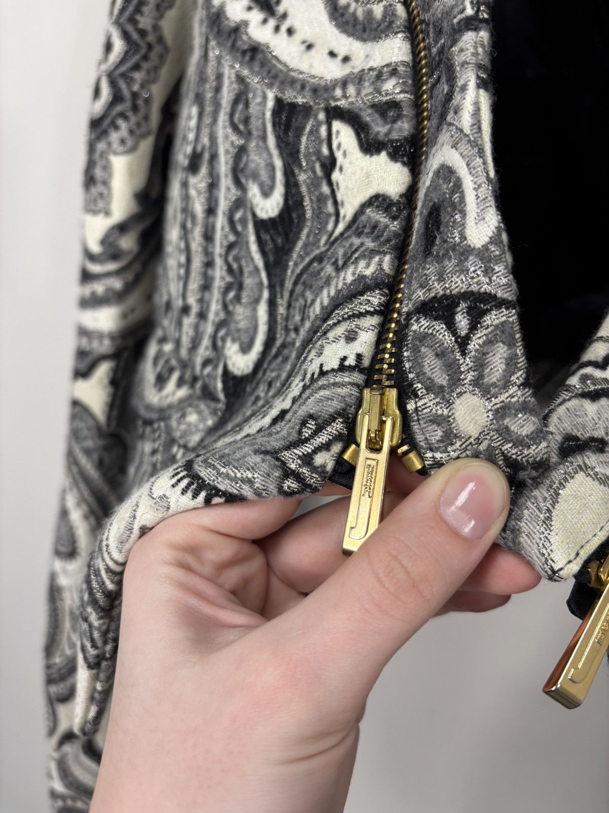 Just Cavalli Just Cavalli Women’s Baroque Print Wool Blend Jacket Size L / US 10 / IT 46 - 7 Thumbnail