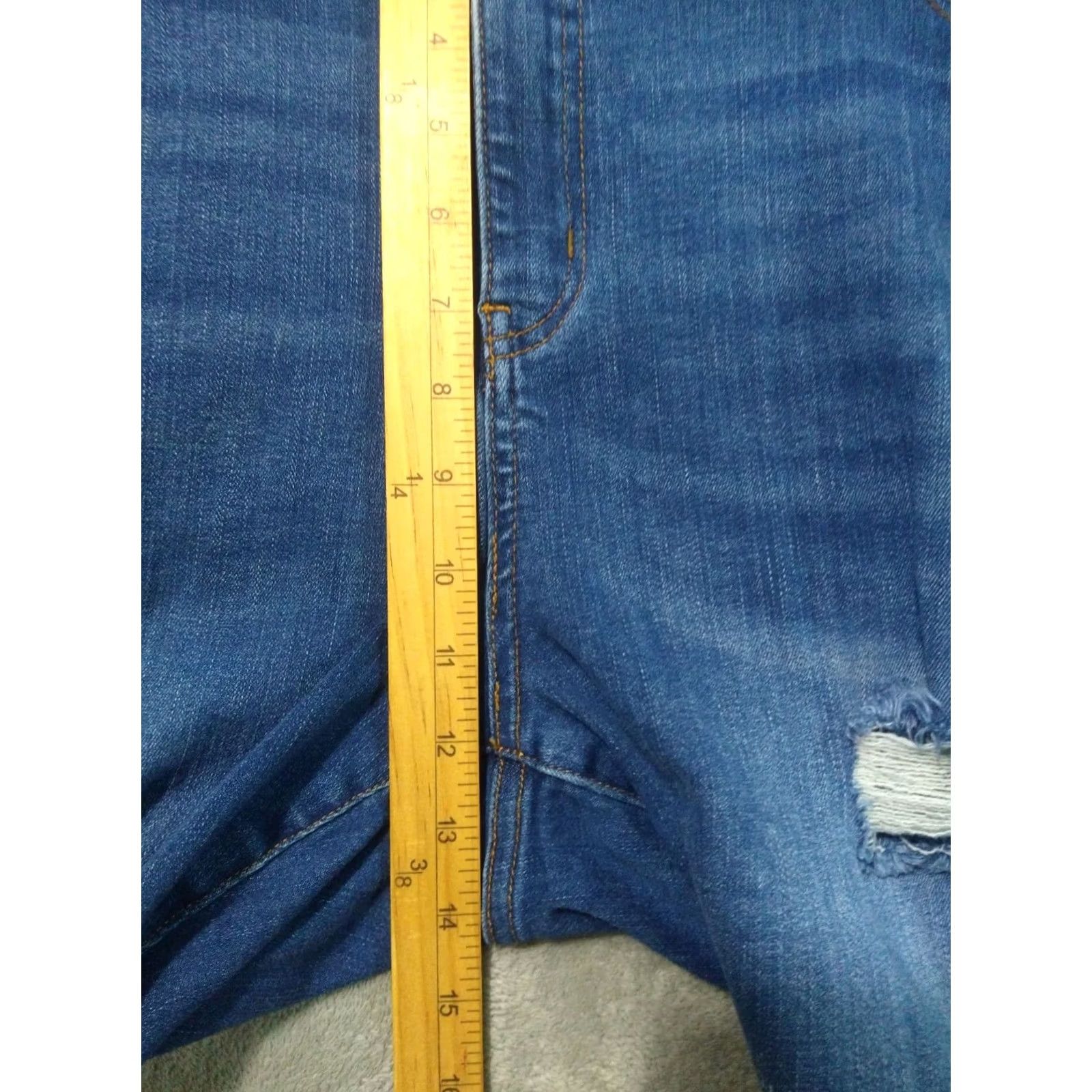 Vintage Judy Blue Jeans Womens 20W Denim Skinny Fit High Rise Stretch Distressed Jeans Womens Size 20W Blue 5-Pocket Size 42" / US 20 - 4 Thumbnail