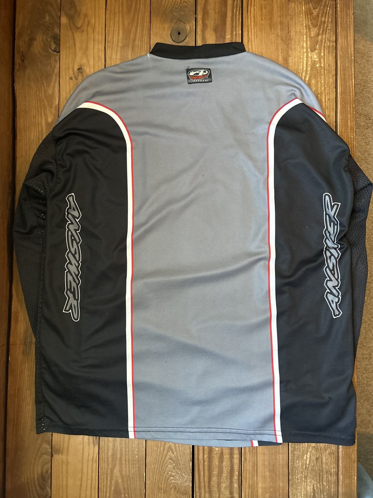 Vintage Vintage 90s Y2K Answer Racewear Motocross Black Grey Jersey Size US L / EU 52-54 / 3 - 3 Thumbnail