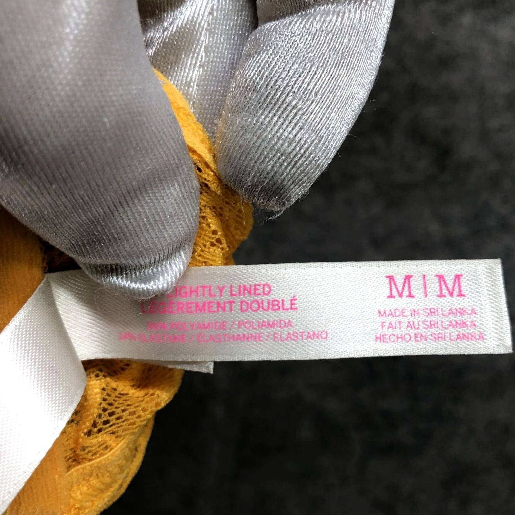 Victoria's Secret Victoria's Secret Bralette Womens Size M Canary Yellow Lace Lightly Lined Cut Out Strap Size ONE SIZE - 4 Thumbnail