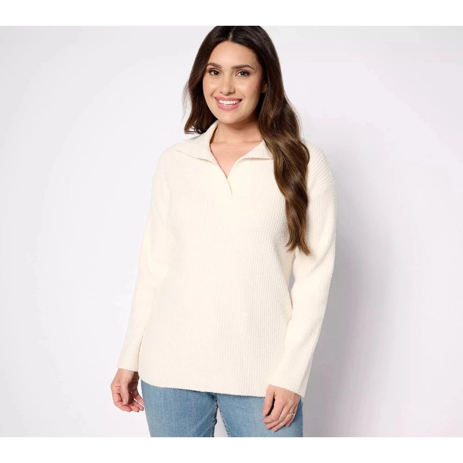 & Other Stories Barefoot Dreams C Rib Pullover Cream Large A619903 Size L / US 10 / IT 46 - 1 Preview