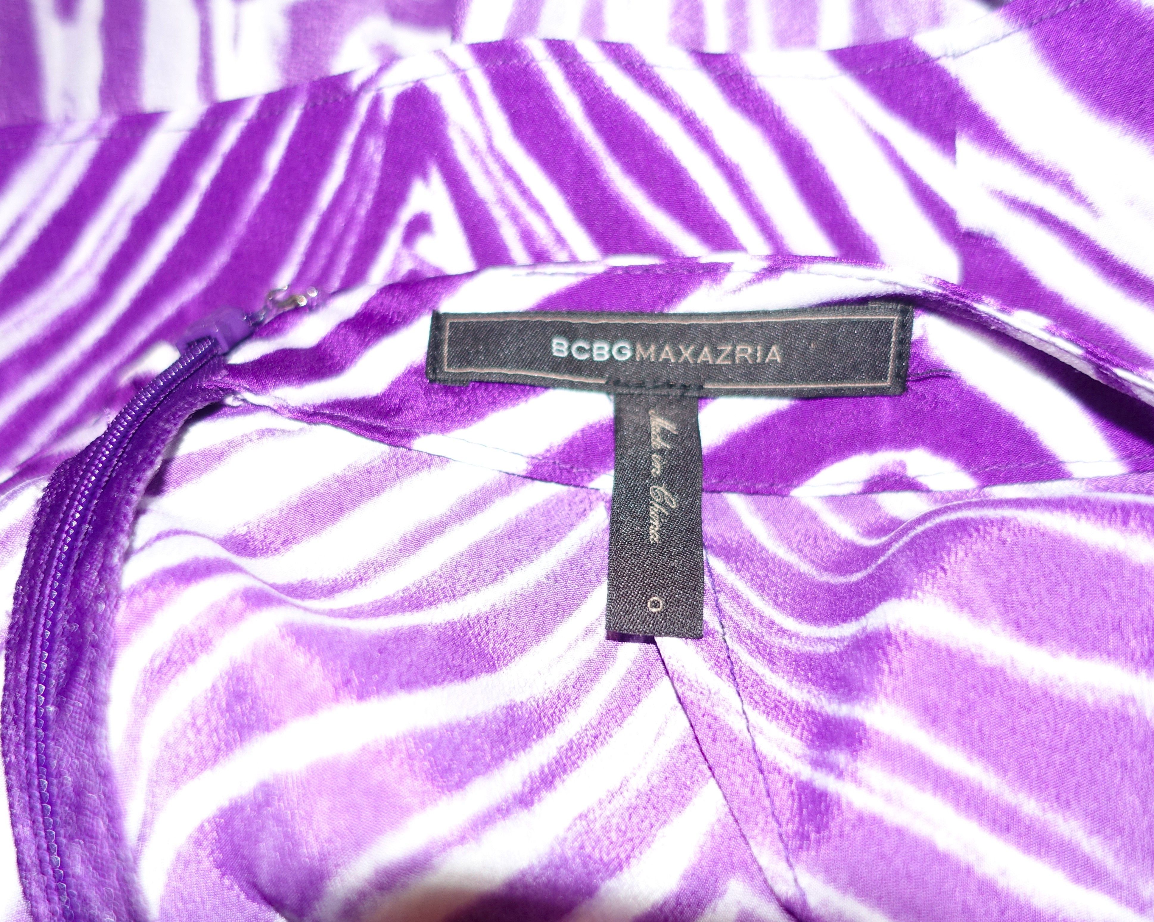Bcbgmaxazria BCBGMaxazria Purple White Faux Wrap Skirt 0 Size 26" / US 2 / IT 38 - 7 Thumbnail
