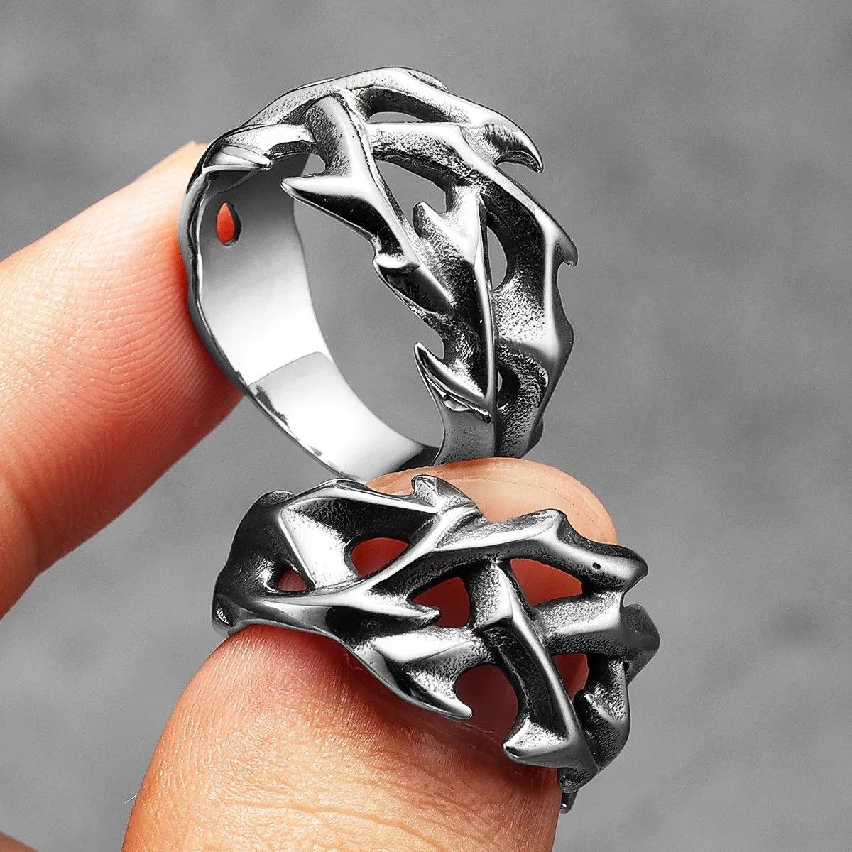Jewelry Jesus Thorns Crown Ring Streetwear Jewelry Fashion Gift Size ONE SIZE - 4 Thumbnail
