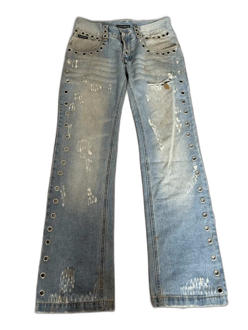 Dolce & Gabbana Dolce&Gabbana Vintage Distressed Denim Pants Size 34" / US 12 / IT 48 - 1 Thumbnail