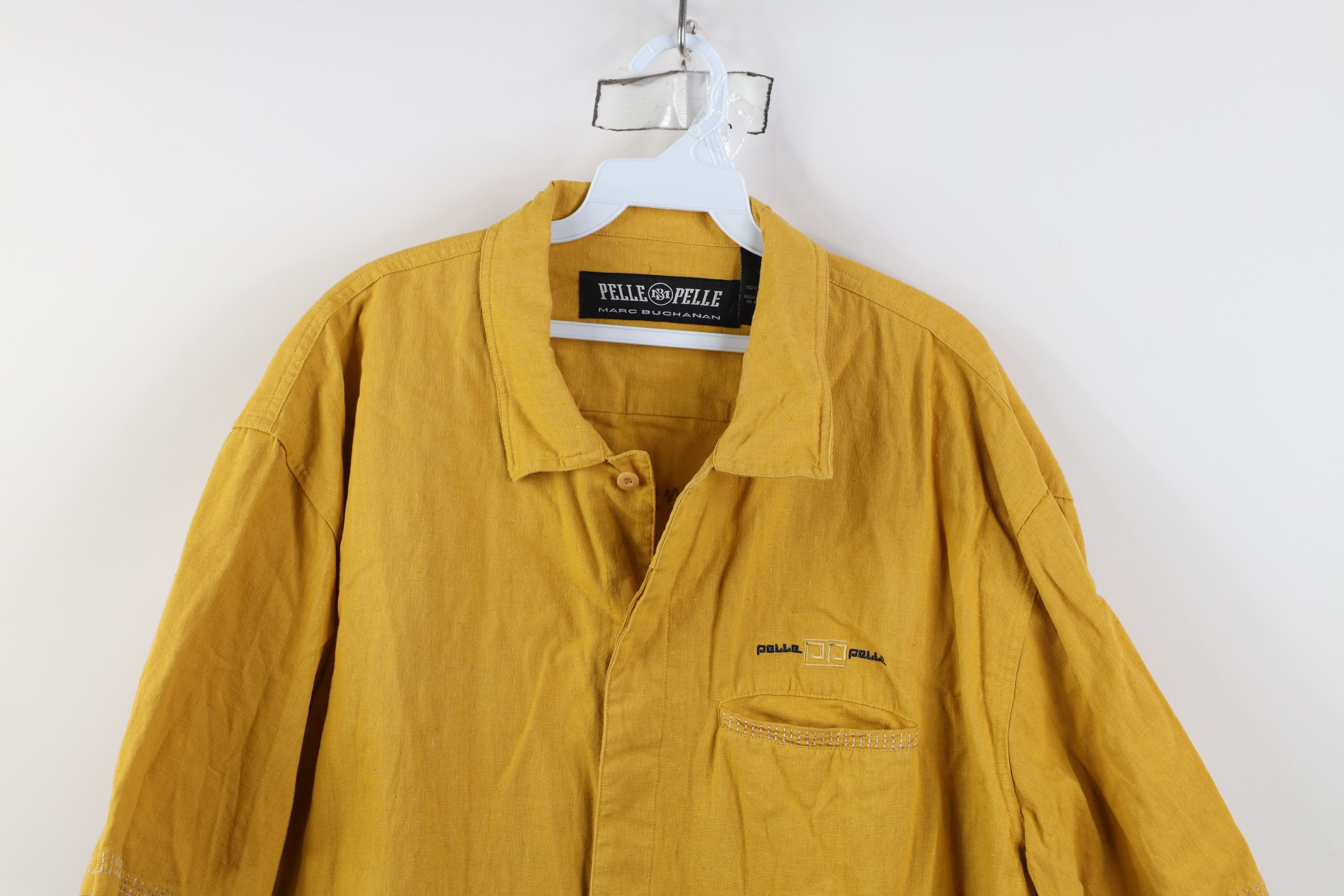 Pelle Pelle Vintage 90s Pelle Pelle Spell Baggy Collared Button Shirt Size US XL / EU 56 / 4 - 2 Thumbnail