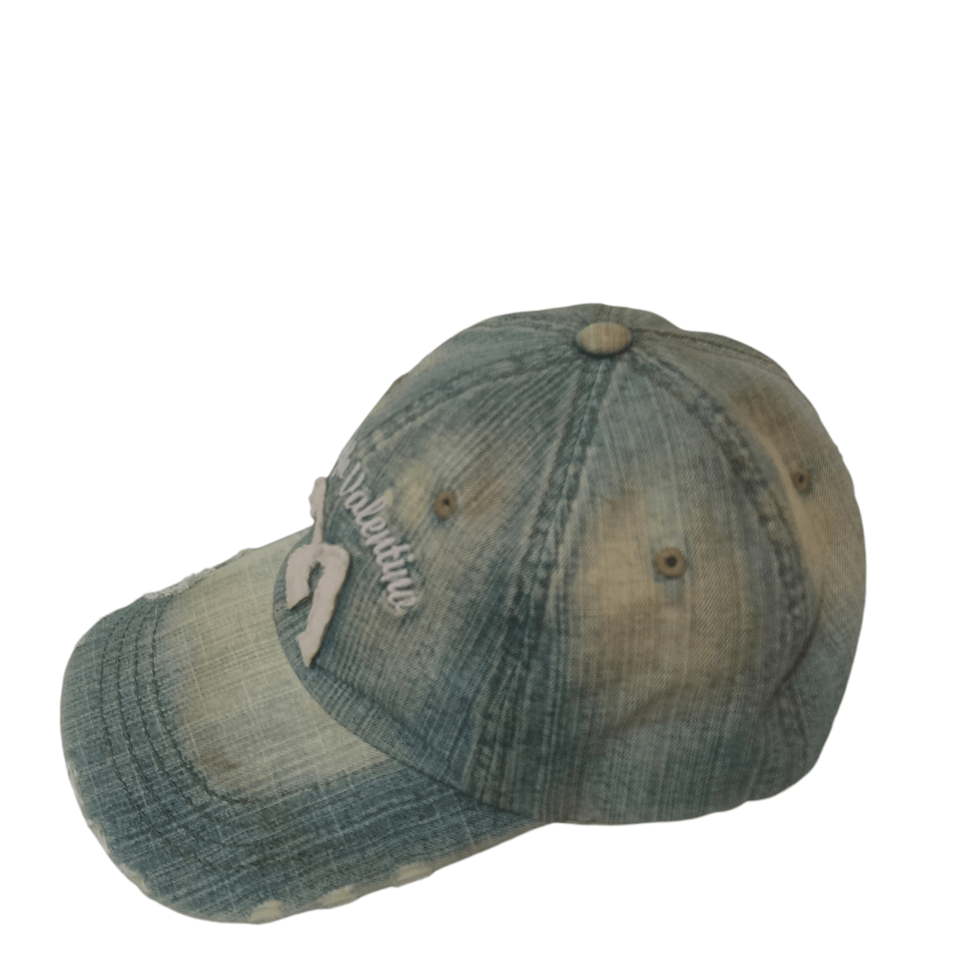 Valentino Vintage Rudolph Valentino Distressed Denim Style Cap Hat Size ONE SIZE - 5 Thumbnail