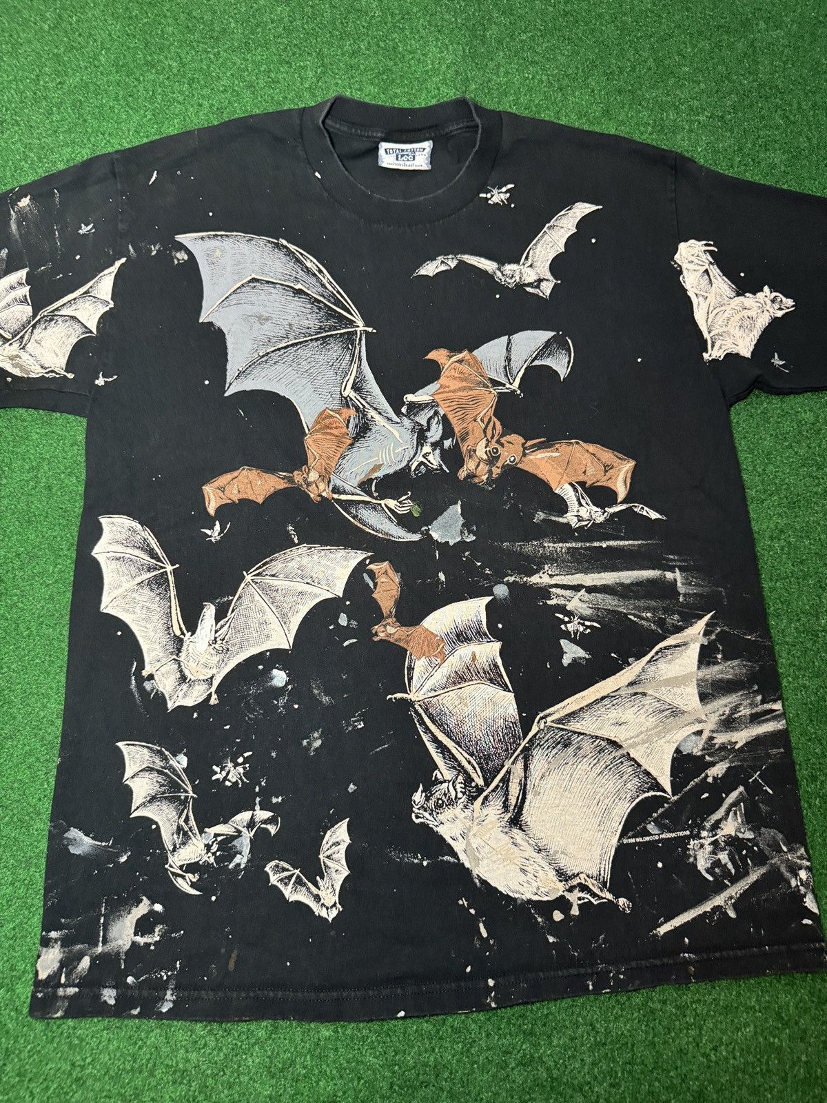 Other Vintage 90s Bat All Over Print Paint Splatter Lrg T Shirt Size US L / EU 52-54 / 3 - 2 Thumbnail