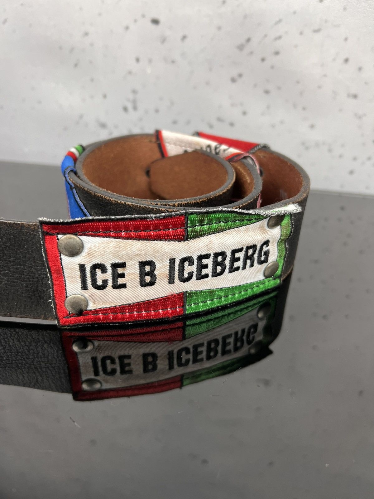 Iceberg Vtg Iceberg Racing Team Leather Patch Belt Rare Archive Size ONE SIZE - 6 Thumbnail