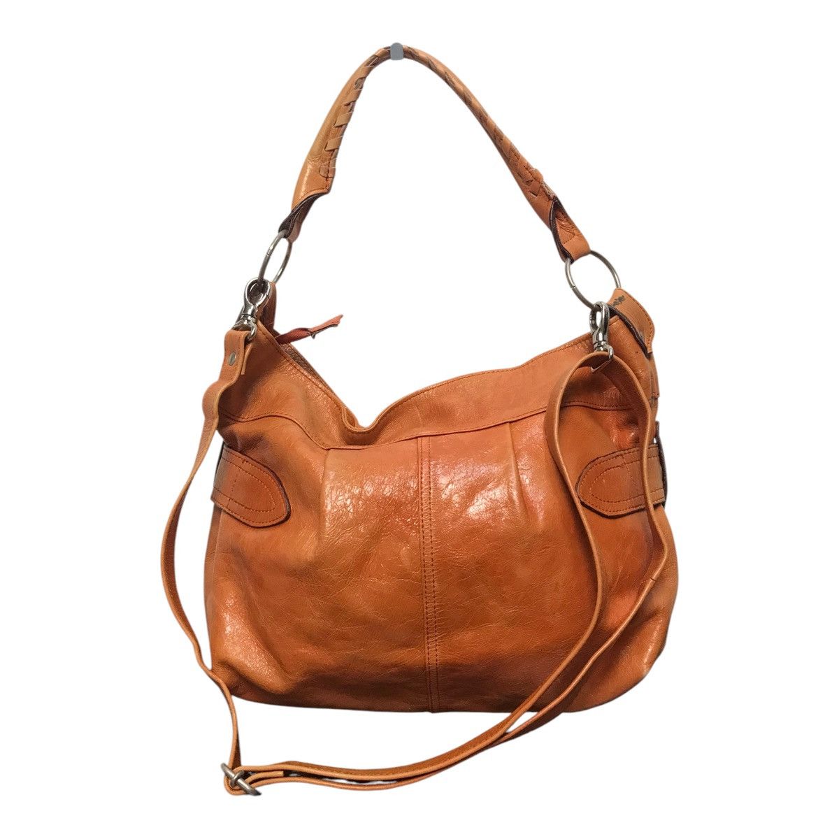 Japanese Brand × Leather Japanese 2 way Leather Orange Handbag/SlingBag Size ONE SIZE - 6 Thumbnail
