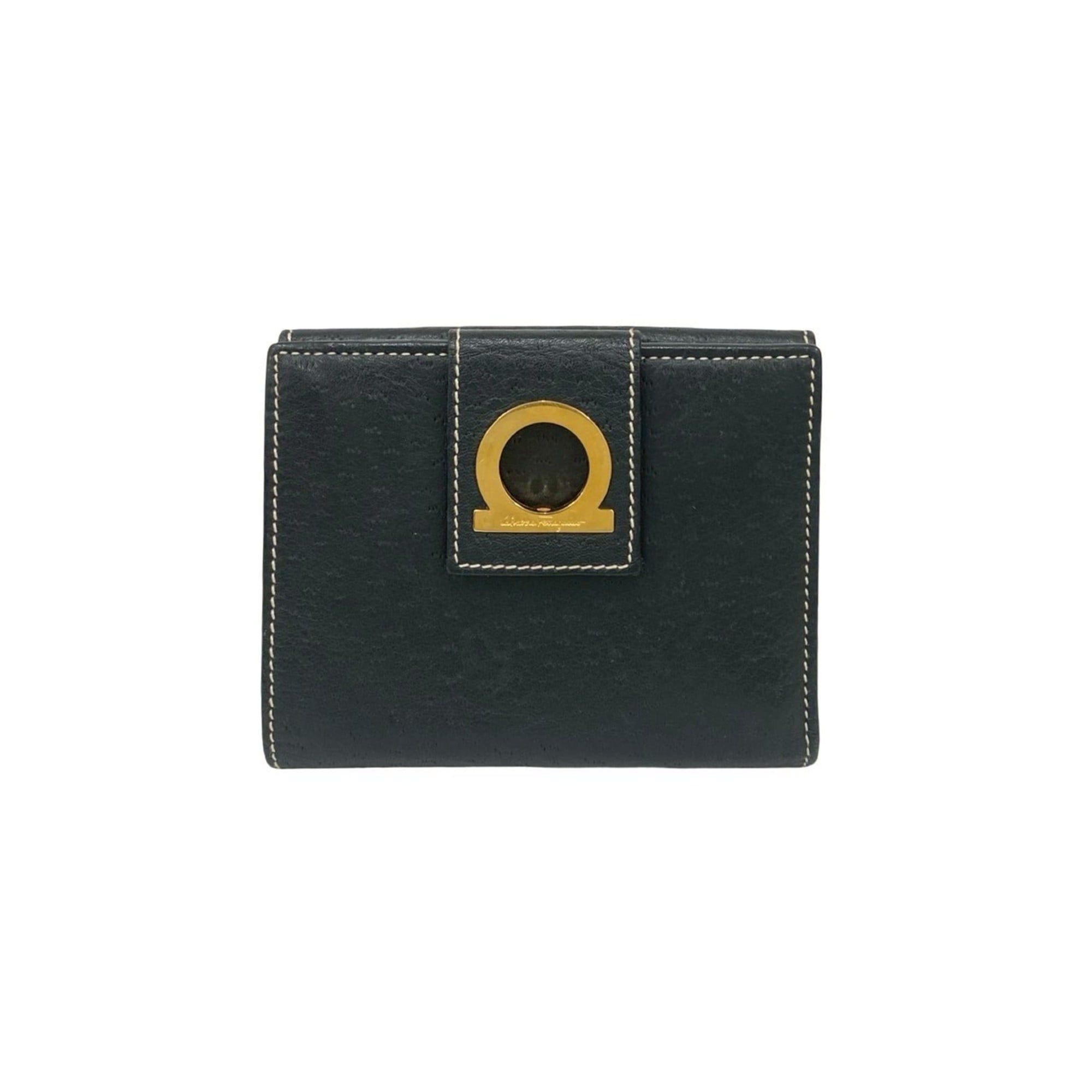 Salvatore Ferragamo Salvatore Ferragamo Gancini Leather Bifold Wallet in Black 40515 Size ONE SIZE - 1 Thumbnail