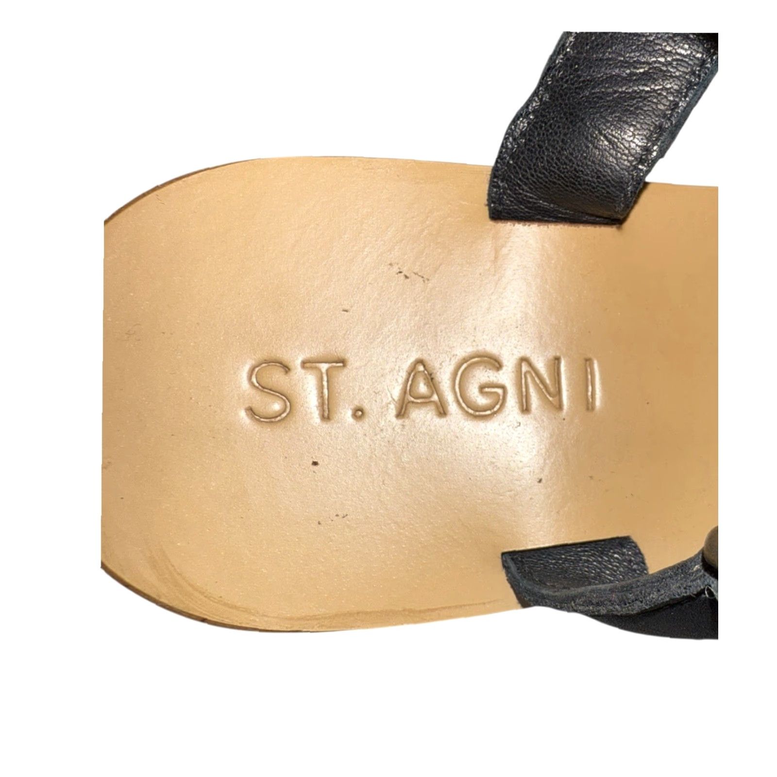 Vintage St Agni Sportsu Sandals Slide Leather Black 39 US 8 Women Sandal St Agni Sportsu 39 Black Leather Slide Women Size 8 US Size US 8 / IT 38 - 7 Thumbnail