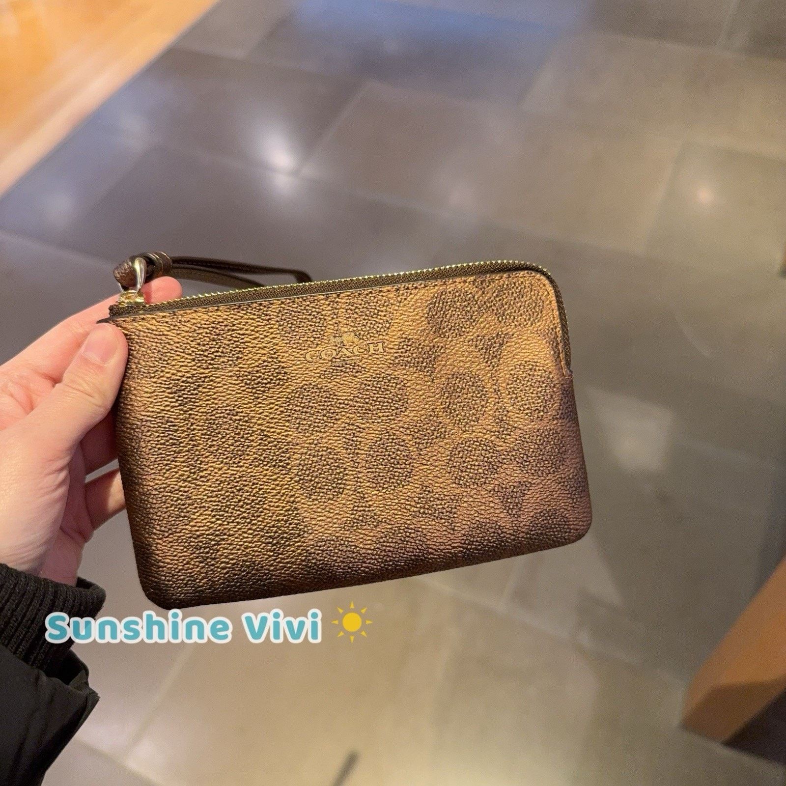 Coach NWT Coach Corner Zip Wristlet Canvas Brown/Copper CCK71 Size ONE SIZE - 1 Thumbnail
