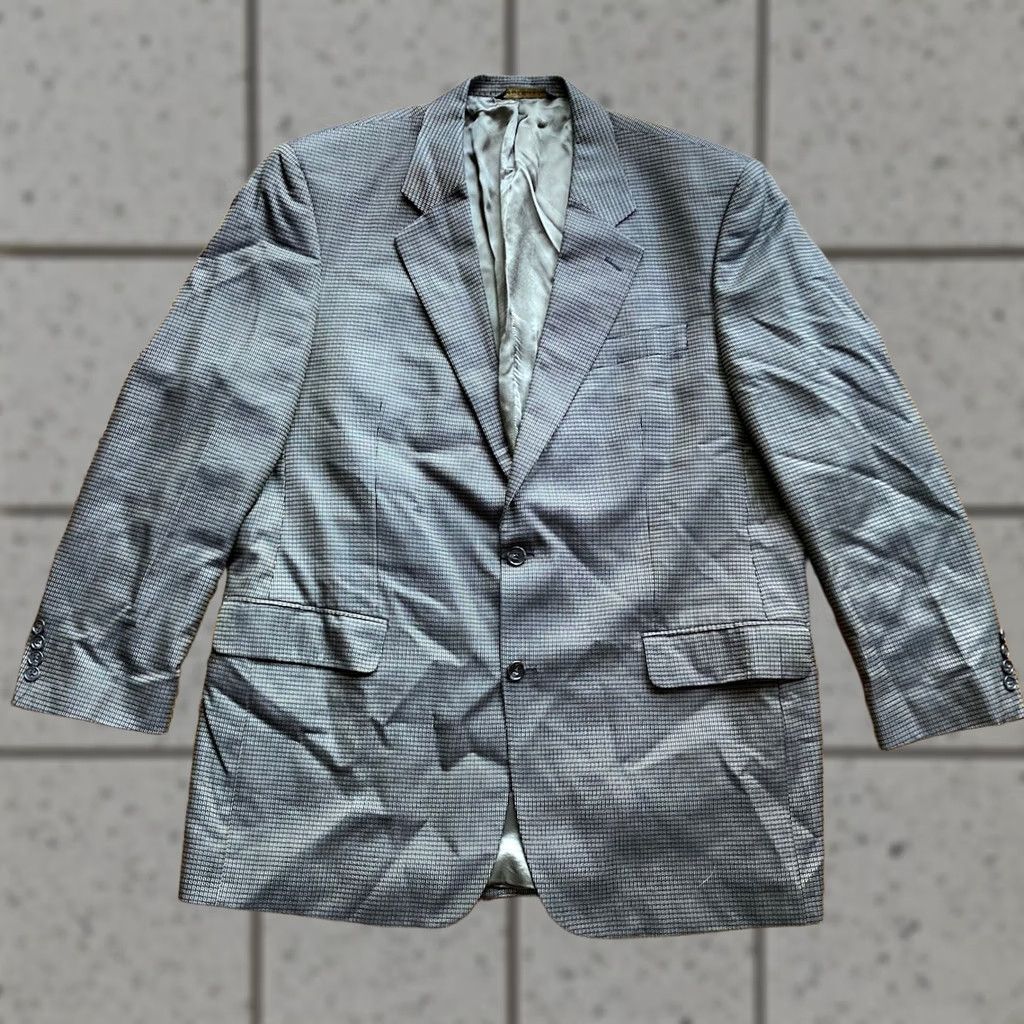 Jack Victor Jack Victor E.THOMAS SILK WOOL Mens Sport Coat Size 44L Long Brown Blazer Jacket Size 44R - 1 Thumbnail