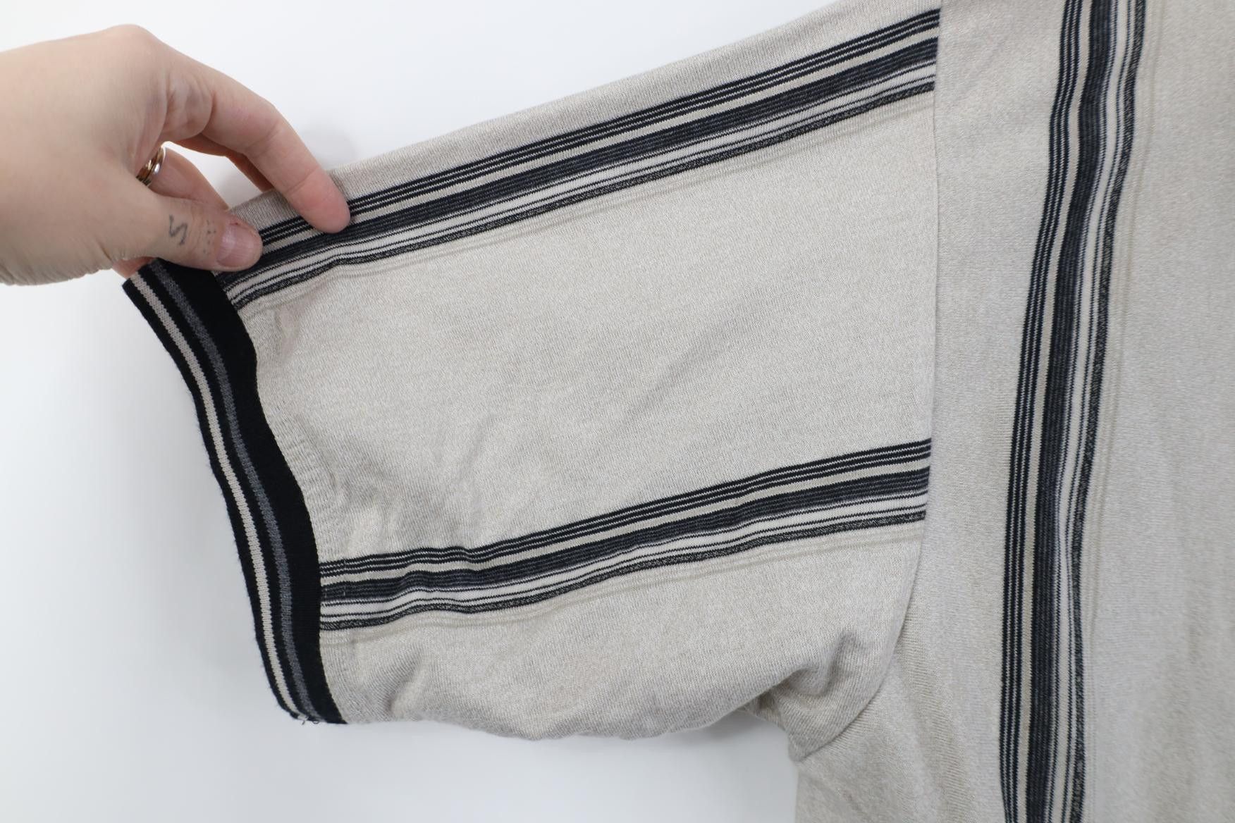 Vintage Vintage 90s Streetwear Striped Knit Collared Golf Polo Shirt Size US L / EU 52-54 / 3 - 8 Thumbnail