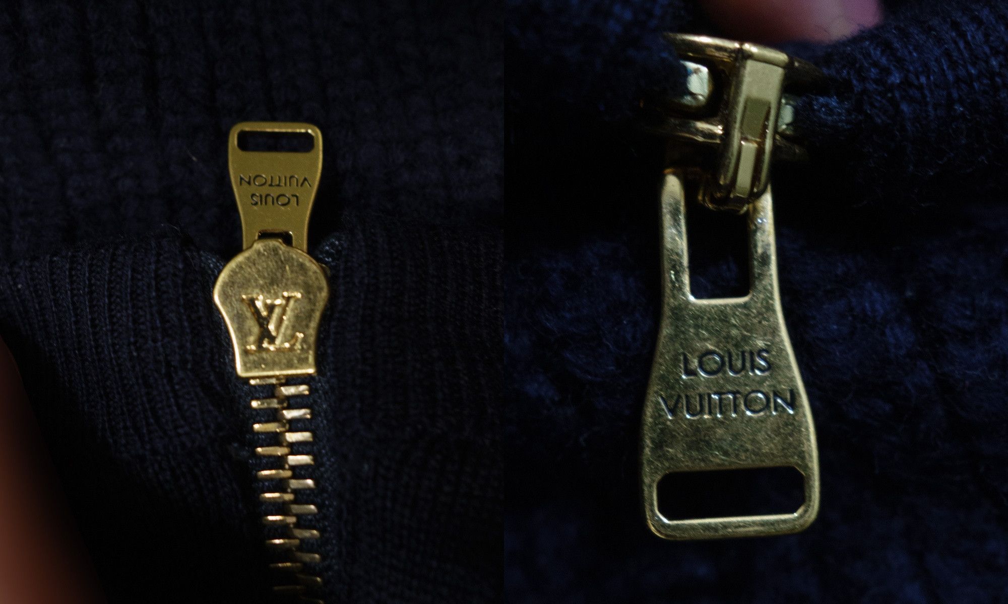 Louis Vuitton Block Knit Front Denim Asymmetric Shoulder Zip Sweatshirt Size M / US 6-8 / IT 42-44 - 10 Thumbnail