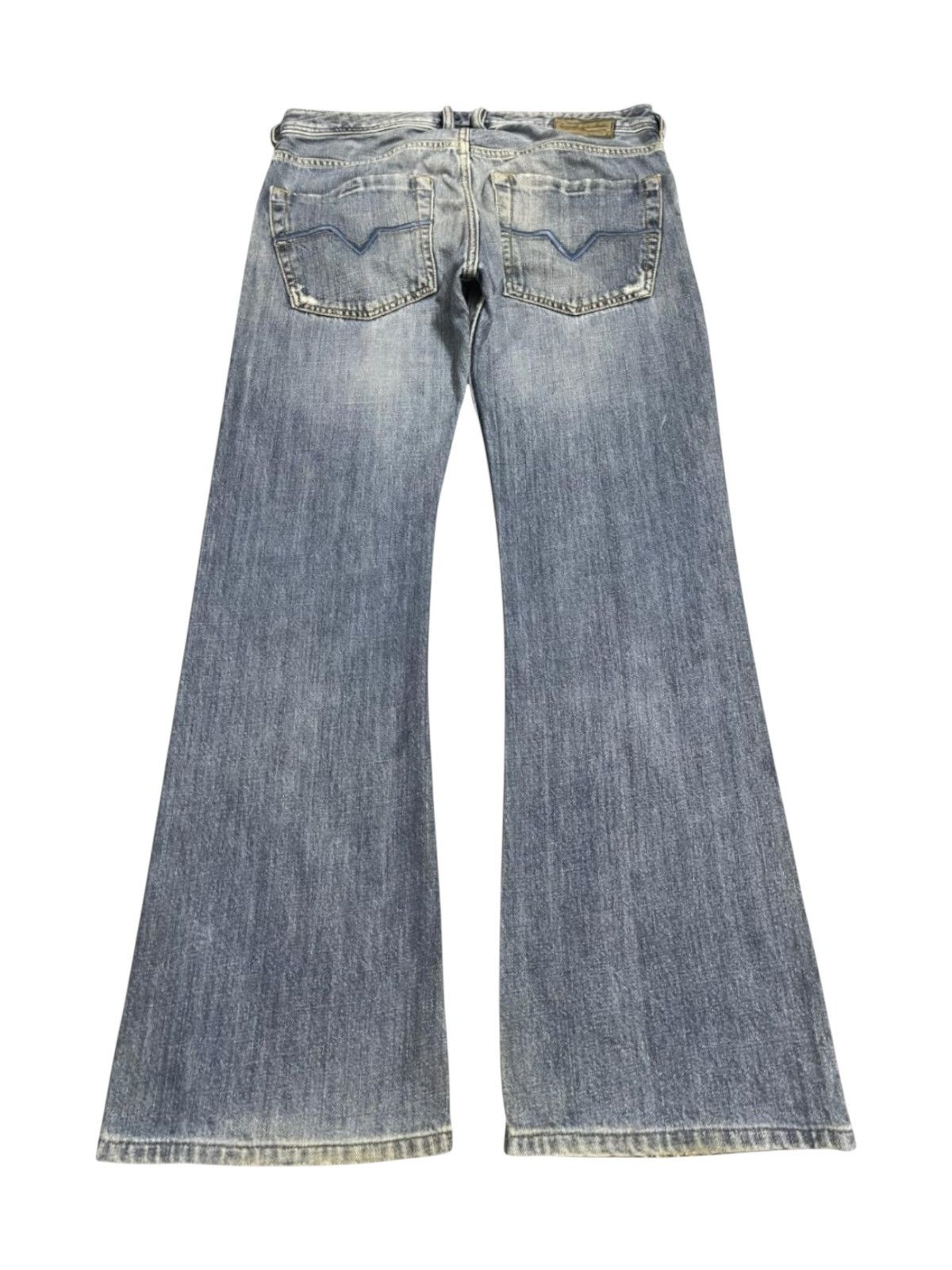 Diesel Vtg 90s Diesel Industry Faded Wash Distress Wide Leg Bootcut Size US 32 / EU 48 - 2 Thumbnail