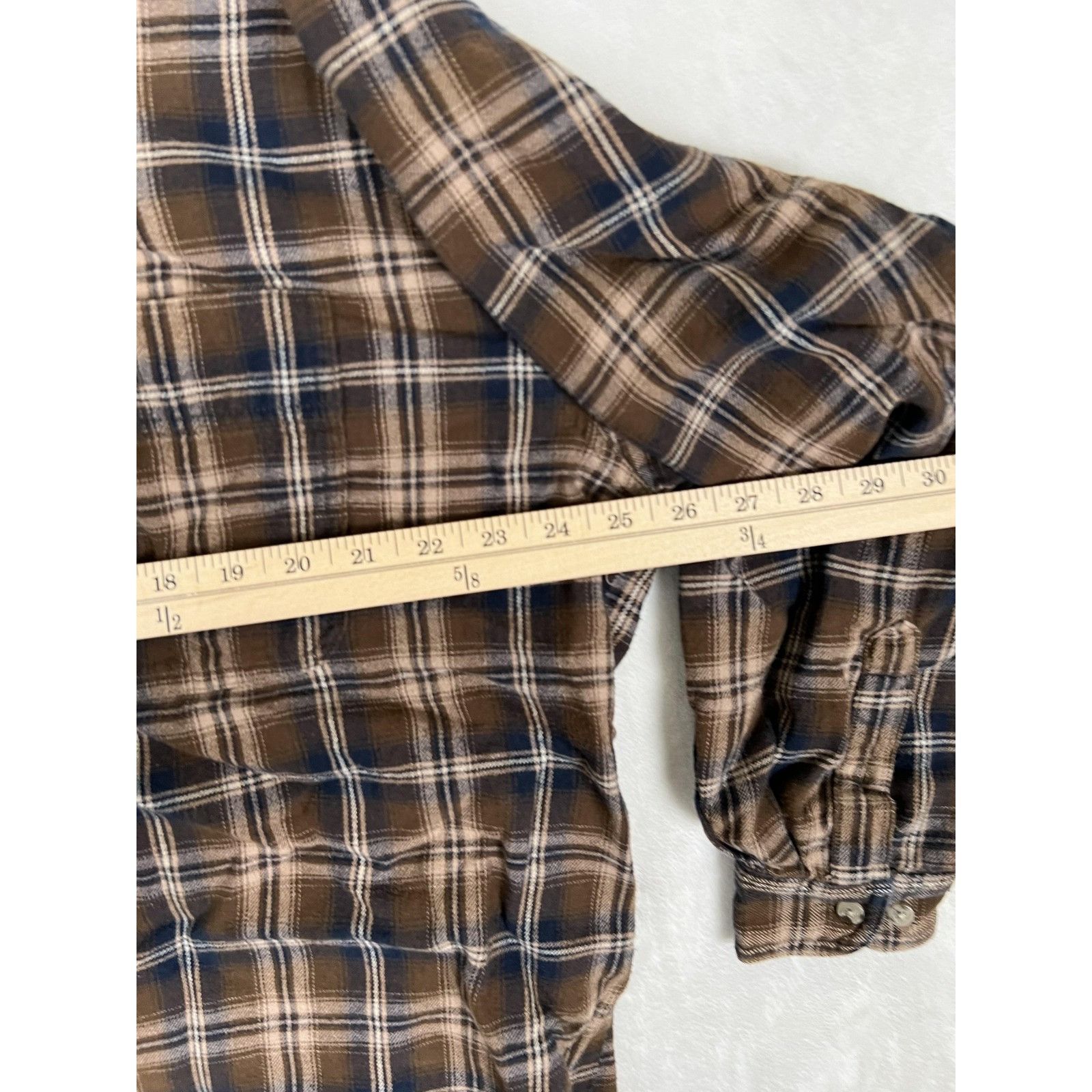 Wrangler Wrangler Rugged Wear Shirt Mens XL Brown Plaid Flannel Butto Size US XL / EU 56 / 4 - 5 Thumbnail