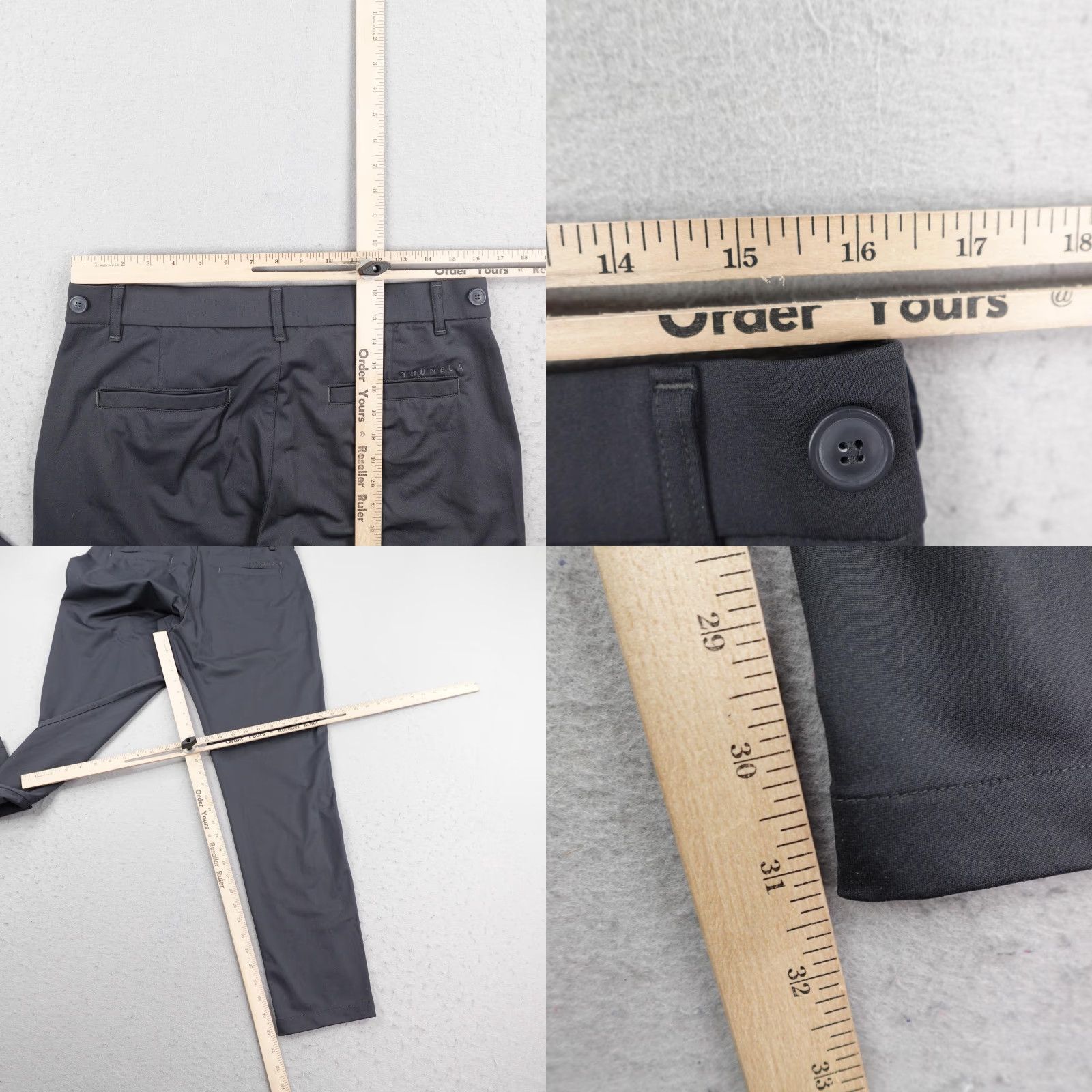 YoungLA YoungLA Pants Mens 34L Gray Office Tech Performance Straight Chino Slacks Size US 34 / EU 50 - 8 Thumbnail