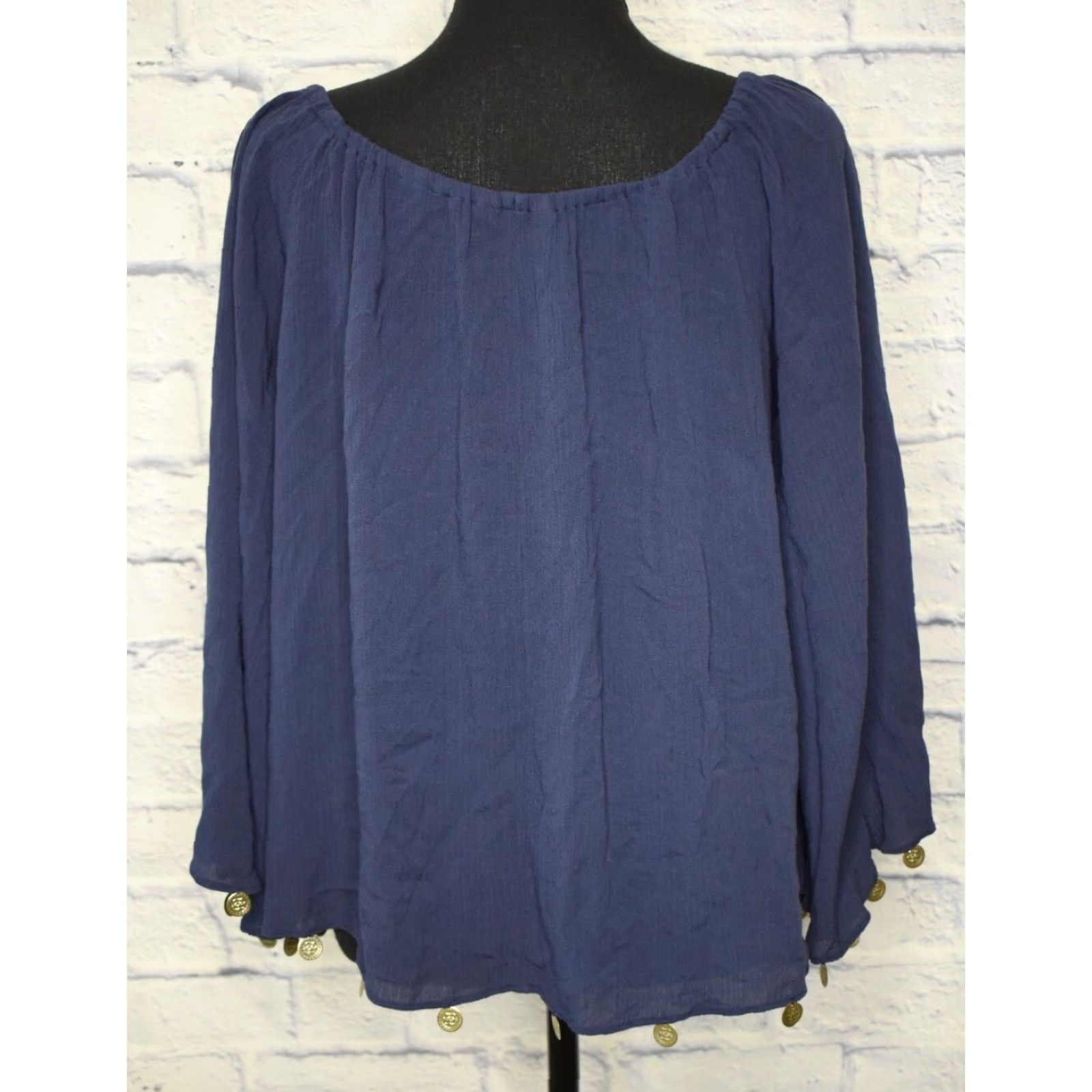 Lilly Pulitzer Lilly Pulitzer Blouse Top S Blue Flare Sleeve Regular Women Bohemian Casual Party/Cocktail Size S / US 4 / IT 40 - 3 Thumbnail