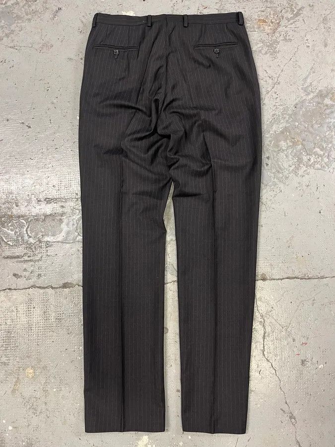 Gucci 2000s Gucci Dark Grey Wool Striped Tailored Pants Size US 33 - 7 Thumbnail