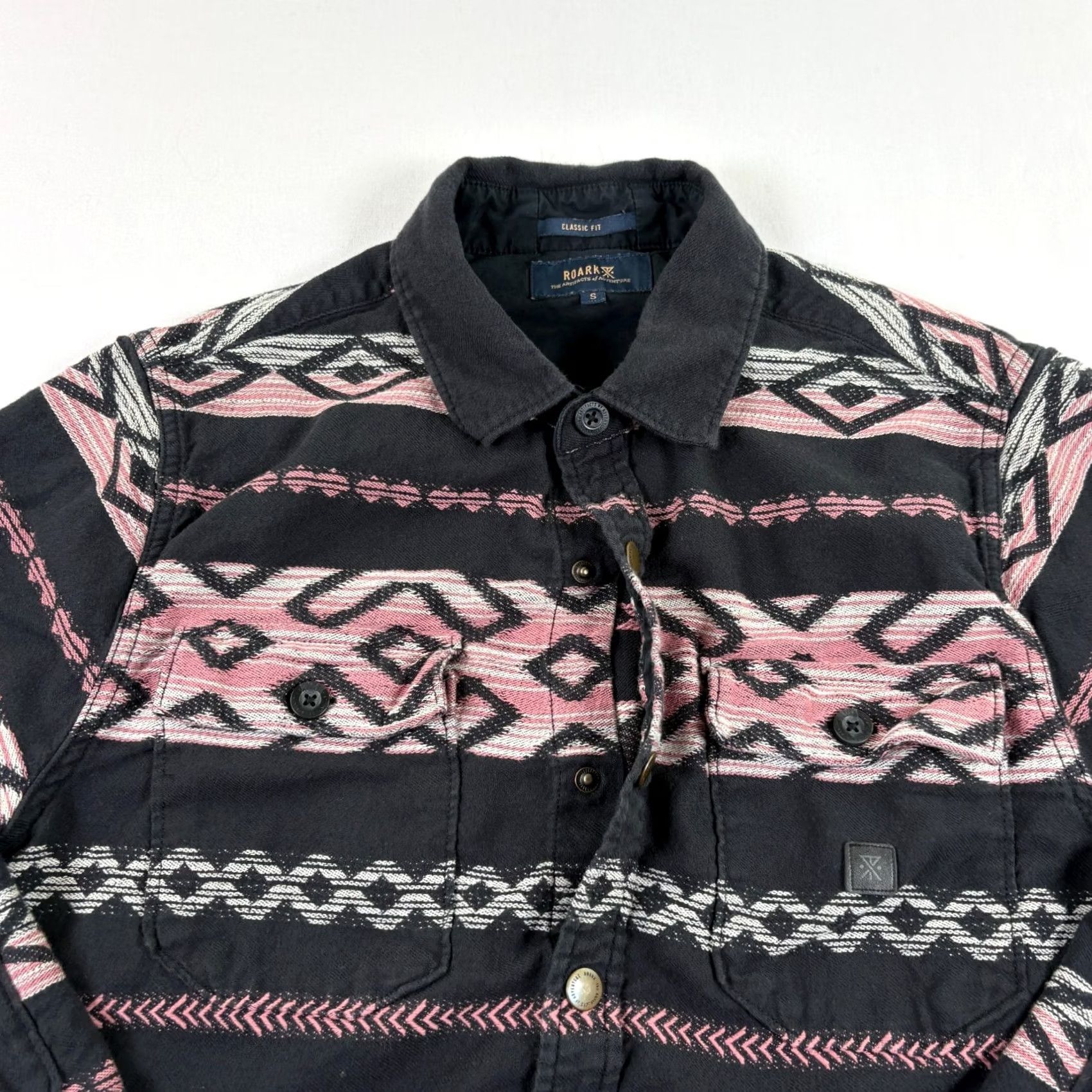 Roark VINTAGE Roark Shirt Mens Small Noardsman Flannel Black Pink Aztec Button Up Size US S / EU 44-46 / 1 - 3 Thumbnail