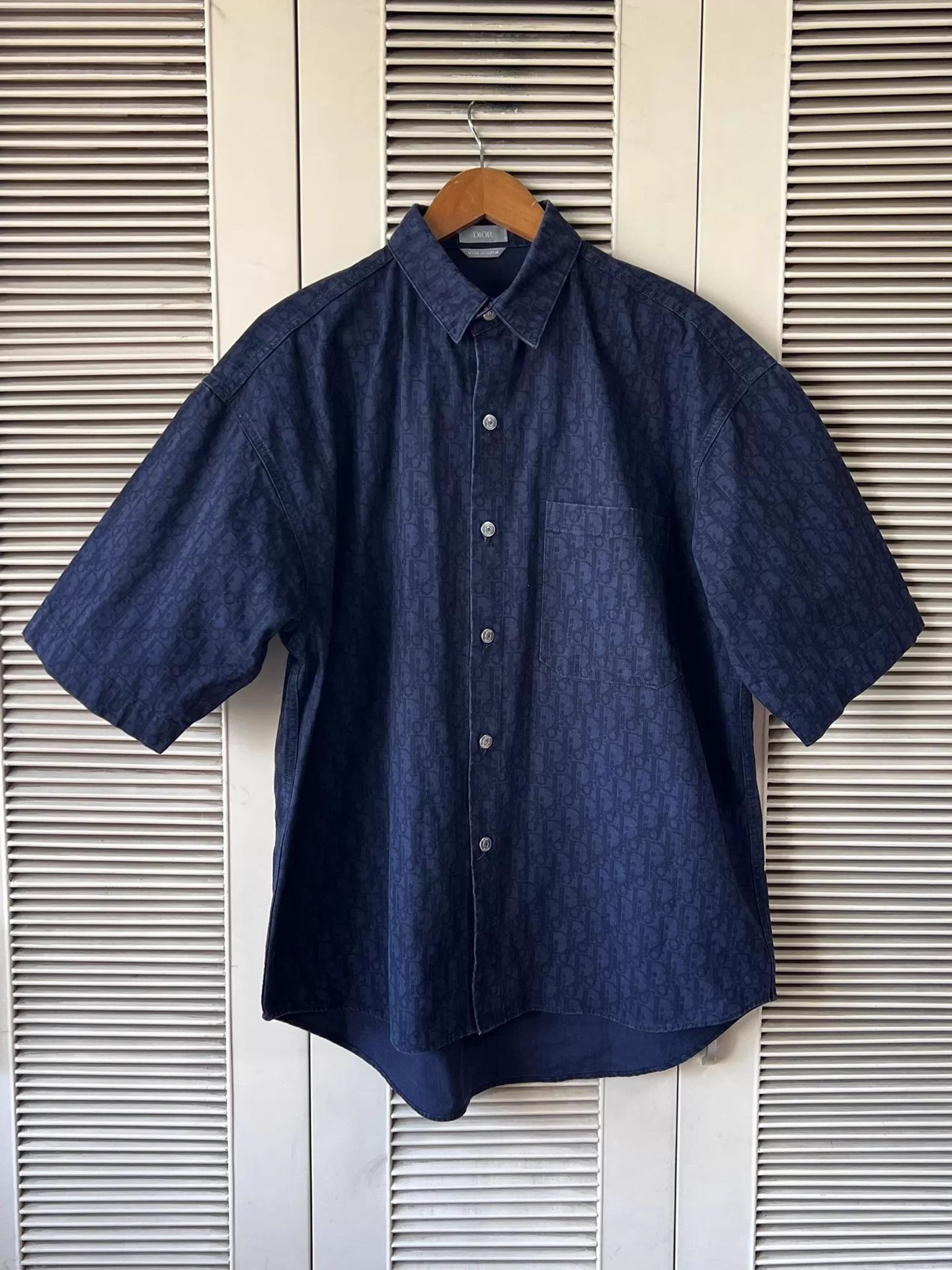 Dior Blue Short Sleeve Button-Up Shirt Size US M / EU 48-50 / 2 - 1 Thumbnail