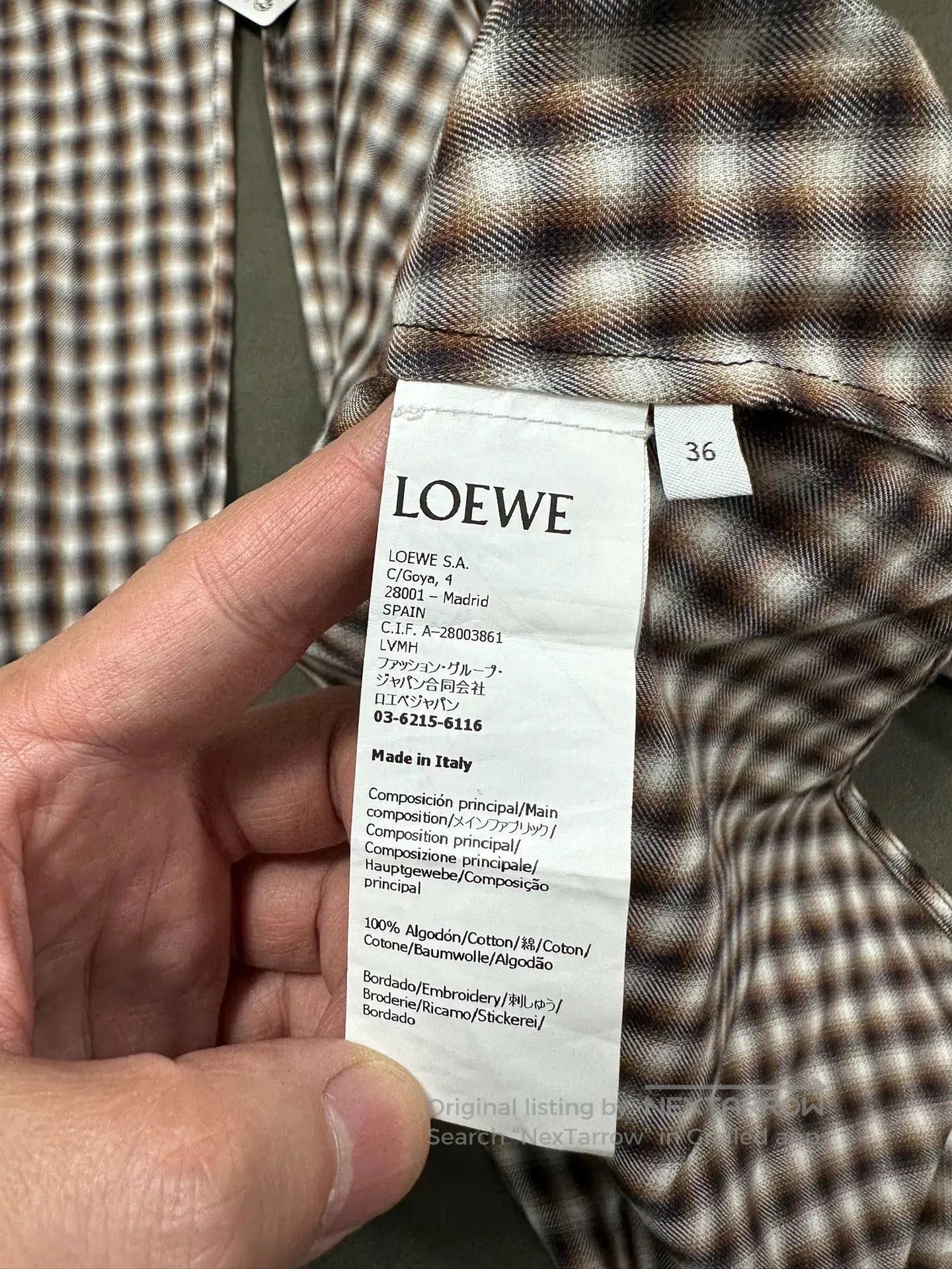 Loewe LOEWE FW24 Embroidered Logo Plaid Shirt. Size XS / US 0-2 / IT 36-38 - 7 Thumbnail