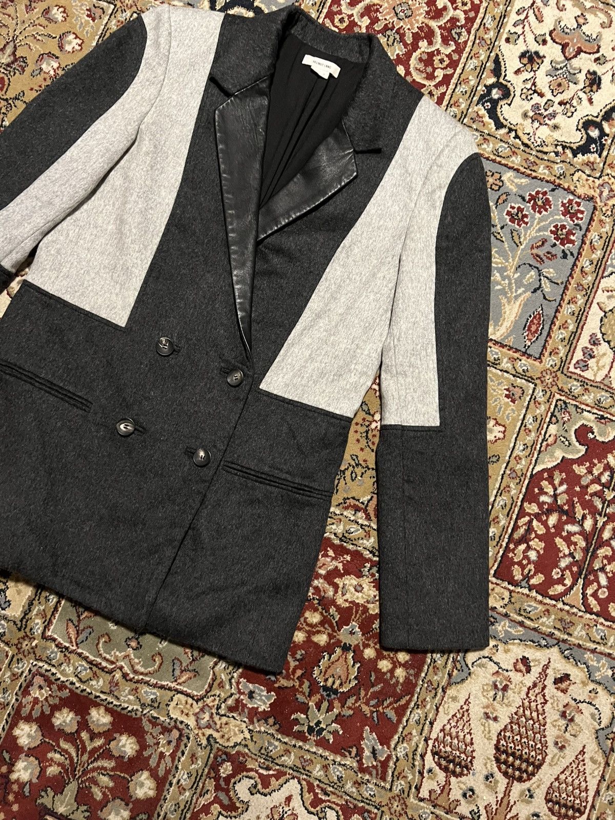 Helmut Lang Helmut Lang Deconstructed Black Block Gray Wool Blazer Size S / US 4 / IT 40 - 4 Thumbnail