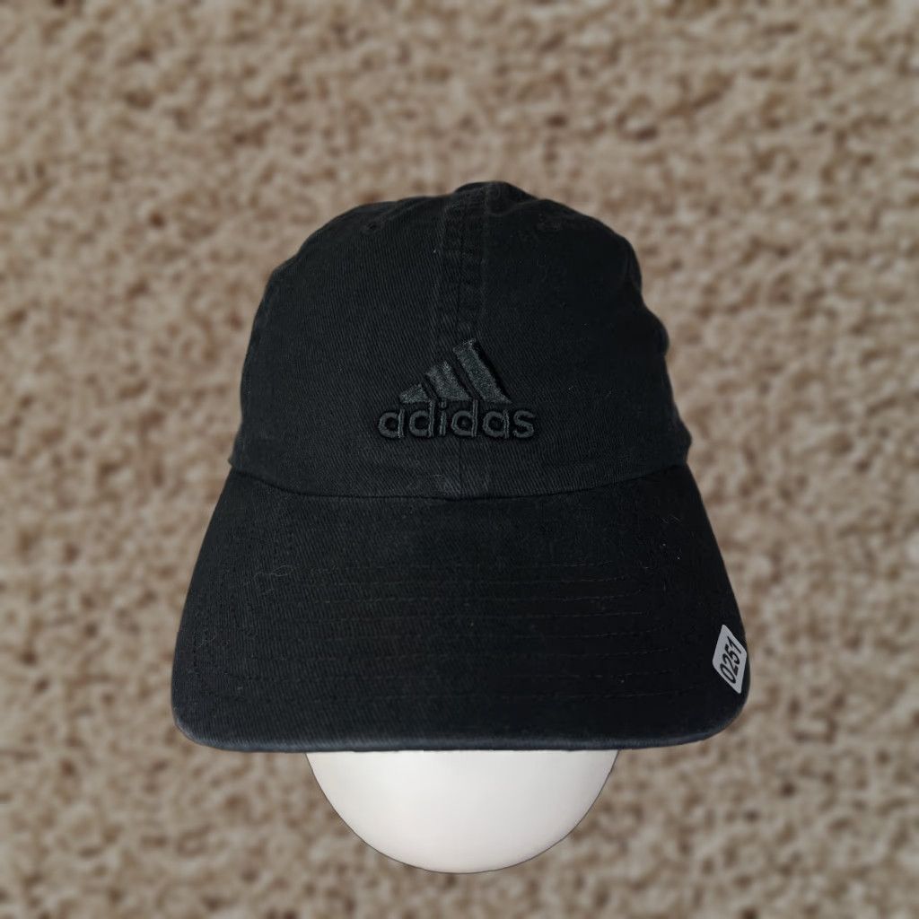 Adidas Adidas Hat Adult One Size Black 100% Cotton Climalite Outdoor Strap Back Size ONE SIZE - 1 Thumbnail