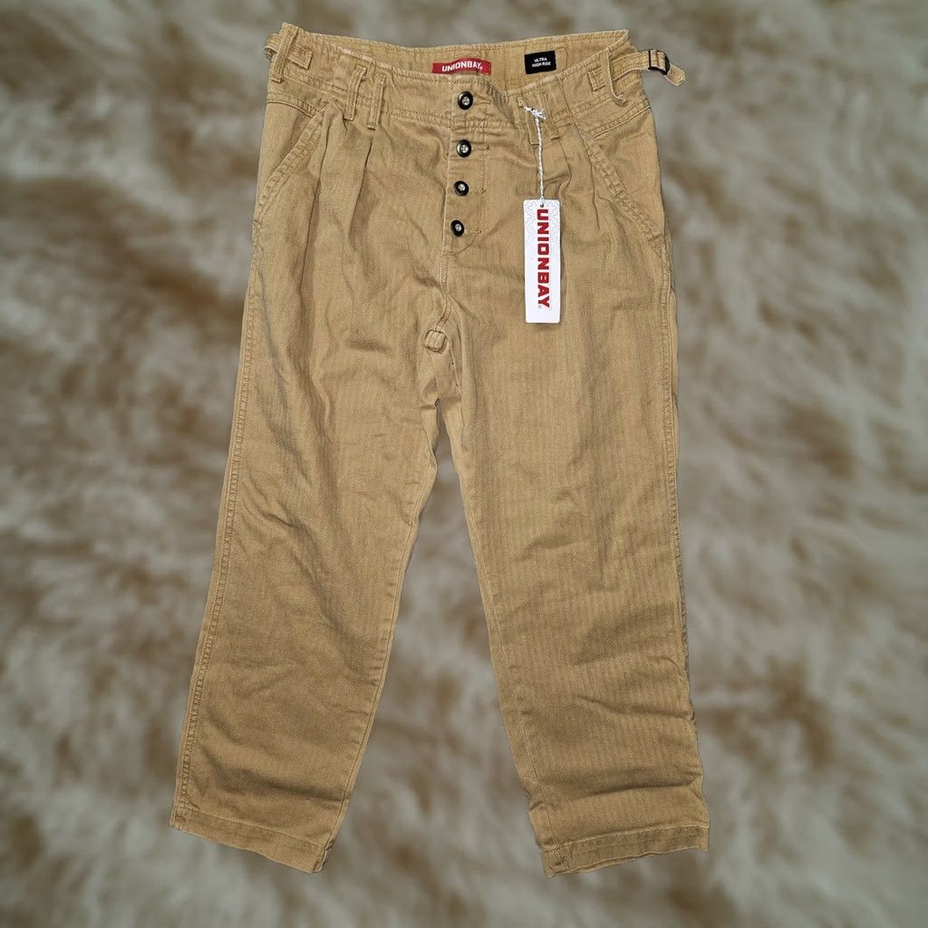 Vintage VINTAGE Unionbay Pants Womens 9 Khaki Ultra High Rise Buckle Strap Pleated Casual New Size 30" / US 8 / IT 44 - 1 Thumbnail