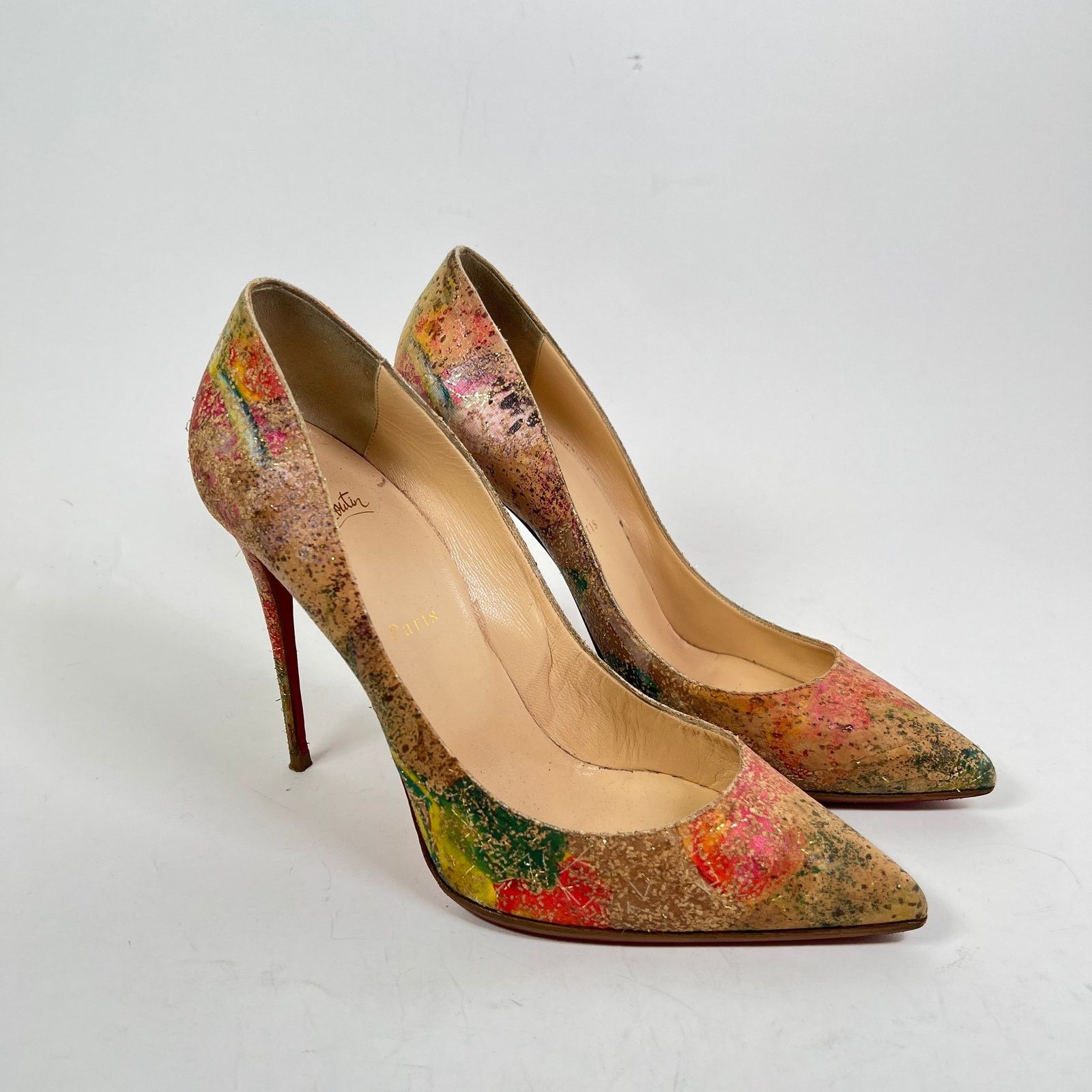 Christian Louboutin Christian Louboutin Blooming Cork Pigalle Follies 100 Heels Size US 8 / IT 38 - 4 Thumbnail