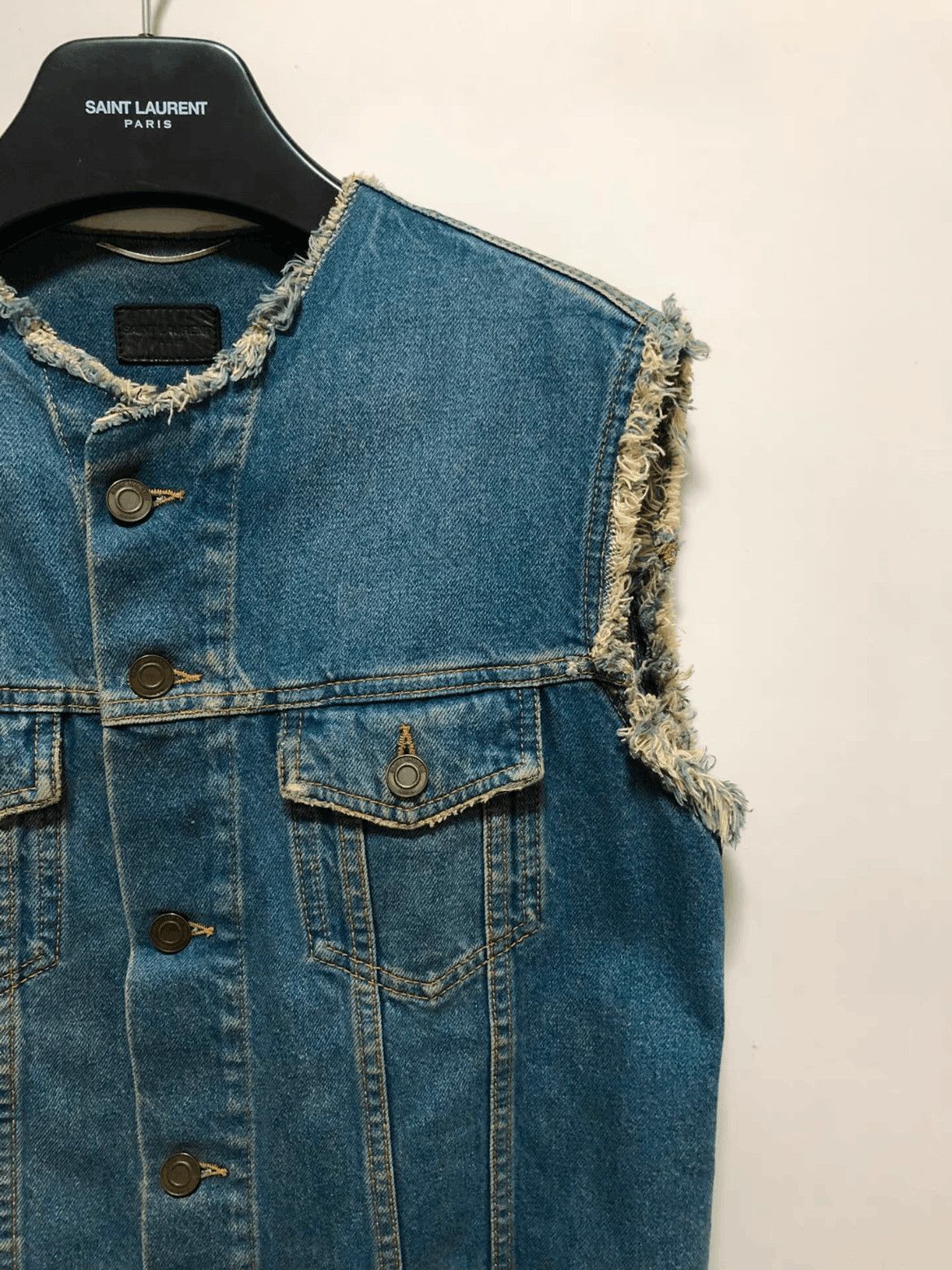 Saint Laurent Paris Saint Laurent Paris by Hedi 15SS Sleeveless Denim Jacket-25 Size US S / EU 44-46 / 1 - 3 Thumbnail