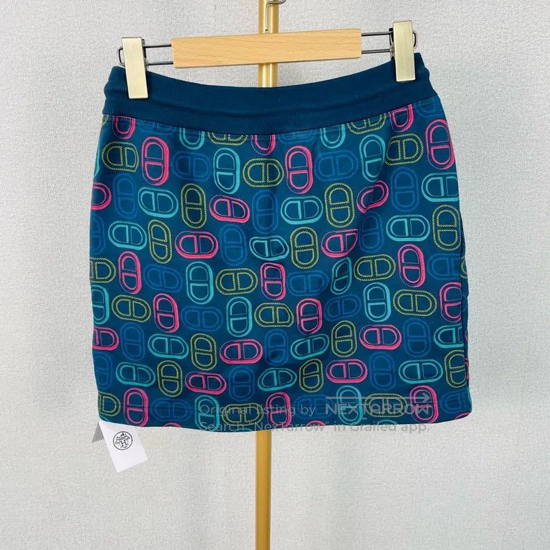 Hermes Hermes Deep blue printed skirt Size 25" / US 0 / IT 36 - 2 Thumbnail