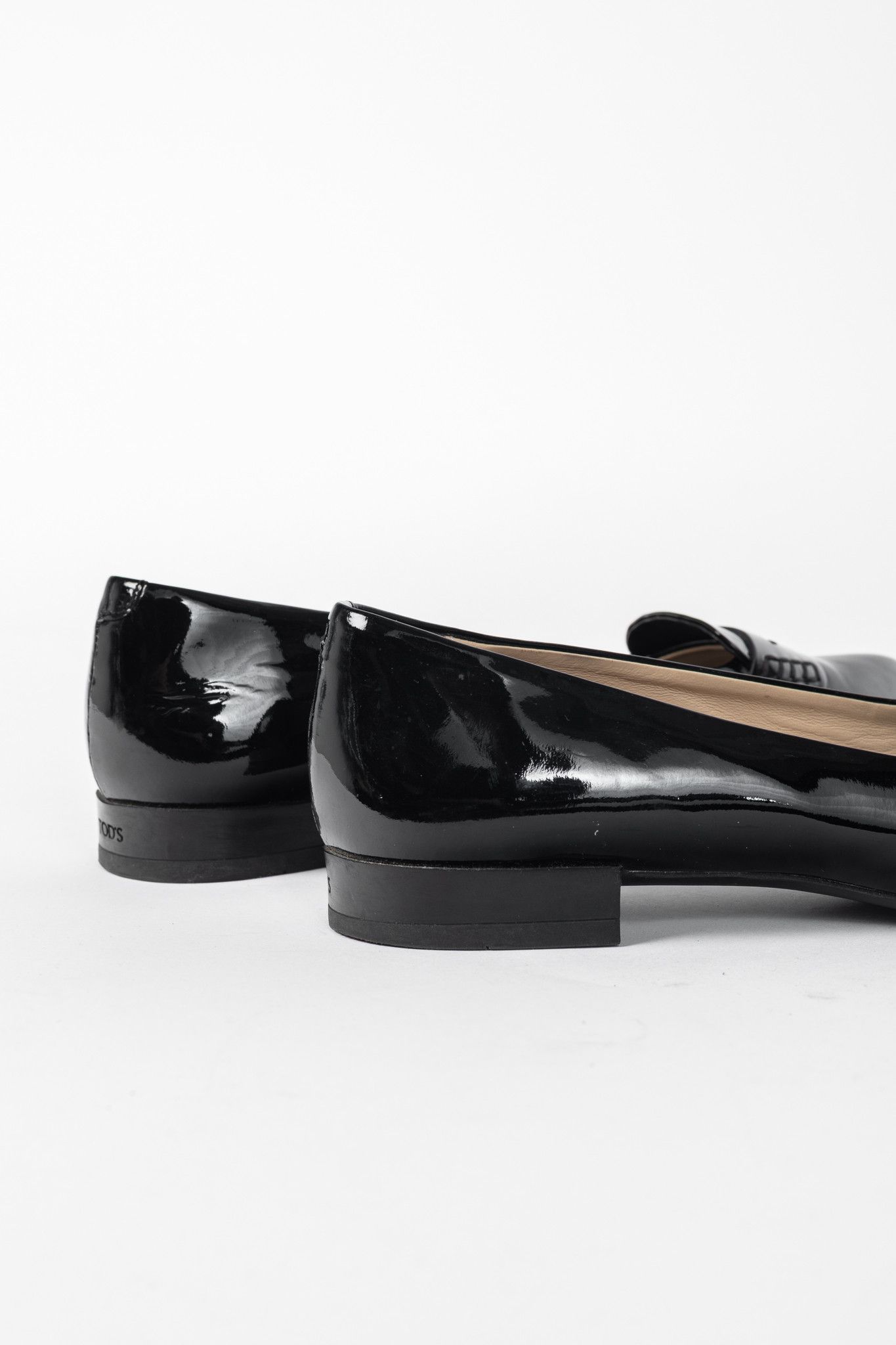 Tod's Tod’s Black Patent-Leather Pointed-Toe Penny Loafers Size US 6.5 / IT 36.5 - 8 Thumbnail