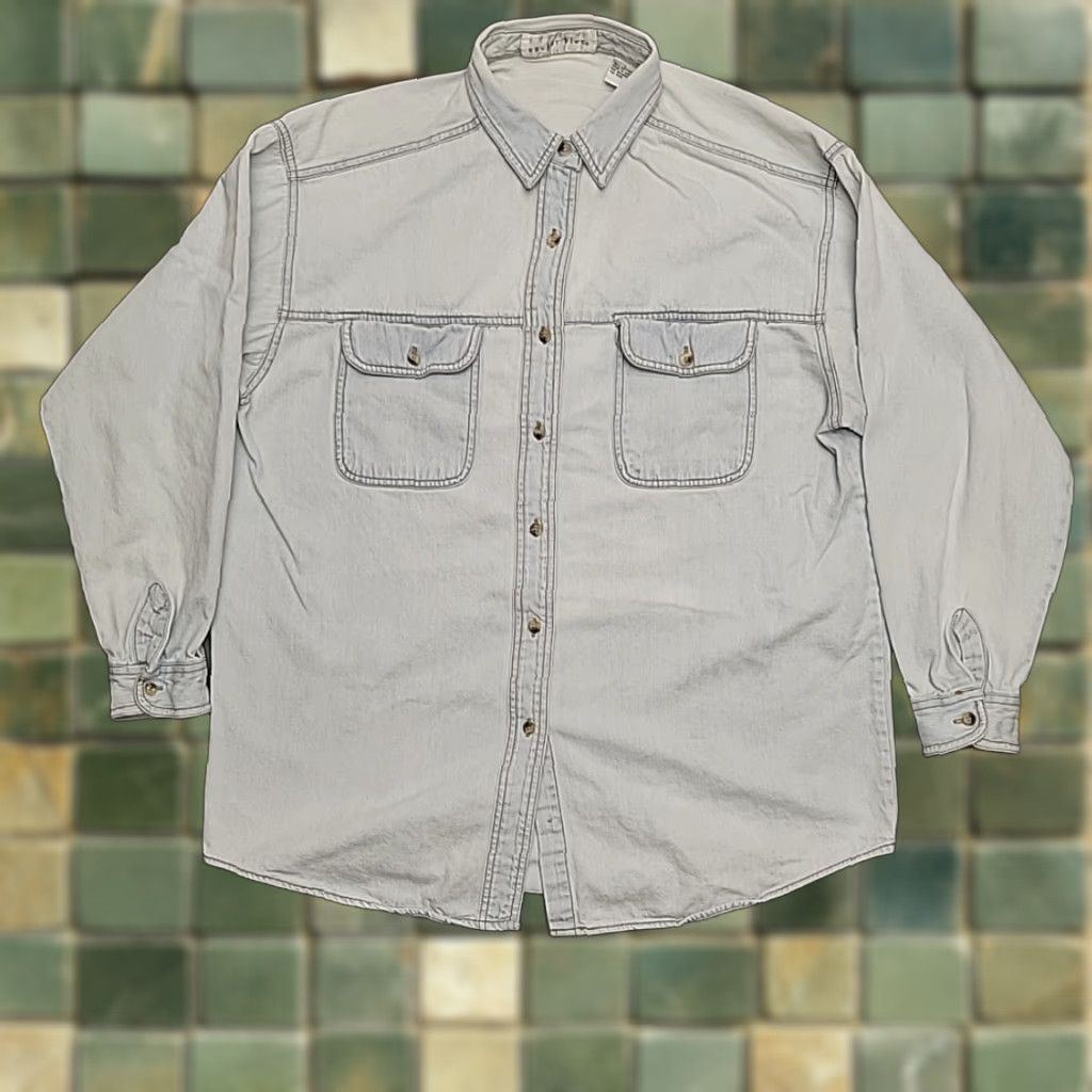 Anchor Blue VTG Bitteroot Gem Mineral Society Shirt Mens L Blue Chambray Denim Faded Montana Shirt Mens L Blue Chambray Denim Faded Montana Size US L / EU 52-54 / 3 - 1 Thumbnail