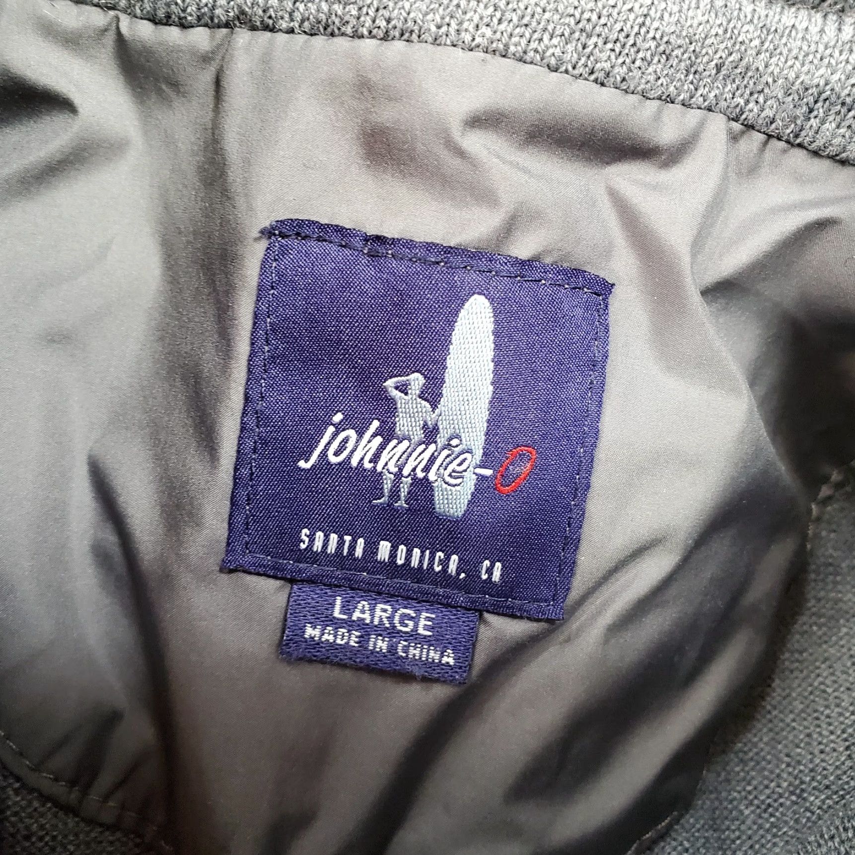 johnnie-O Johnnie O Pullover Mens Large Gray Merino Wool Knit Sweater Jacket Quarter Zip Size US L / EU 52-54 / 3 - 7 Thumbnail