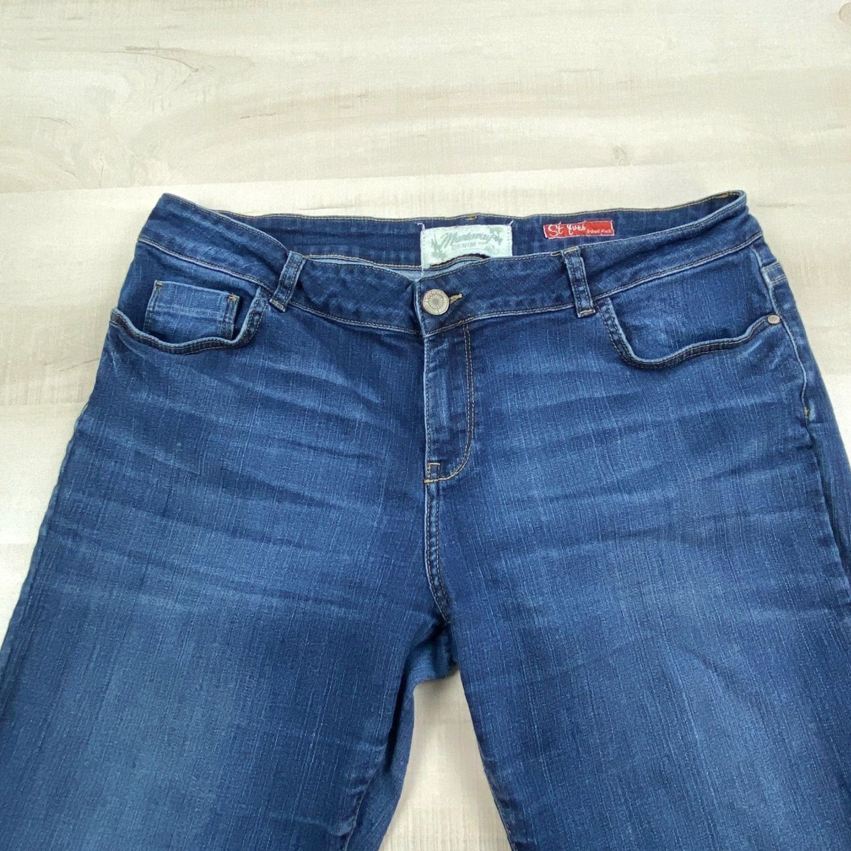 Vintage Womens Mantaray Denim Jeans Bootcut Regular Blue Extra Large XL Size 36" / US 14 / IT 50 - 2 Thumbnail
